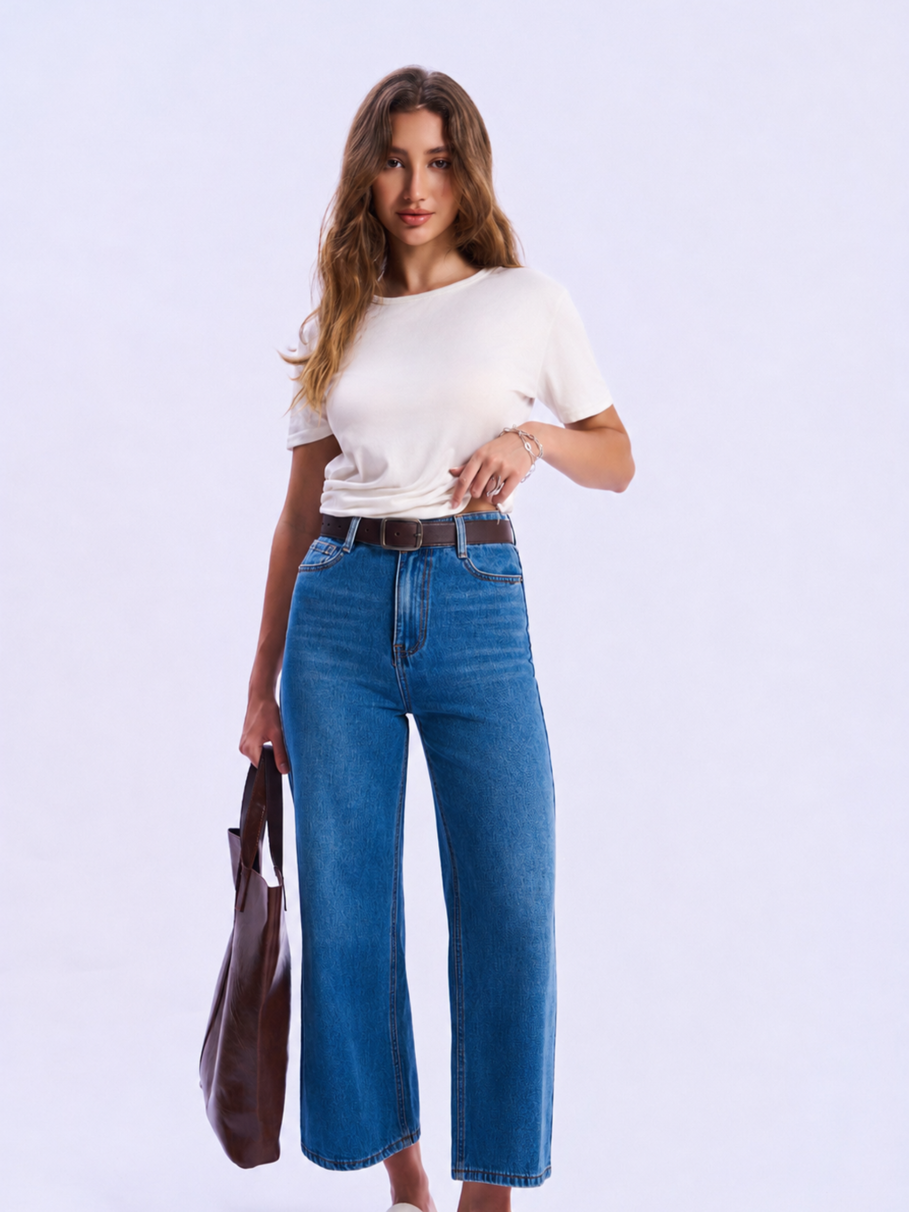 High-Waisted Wide-Leg Jeans