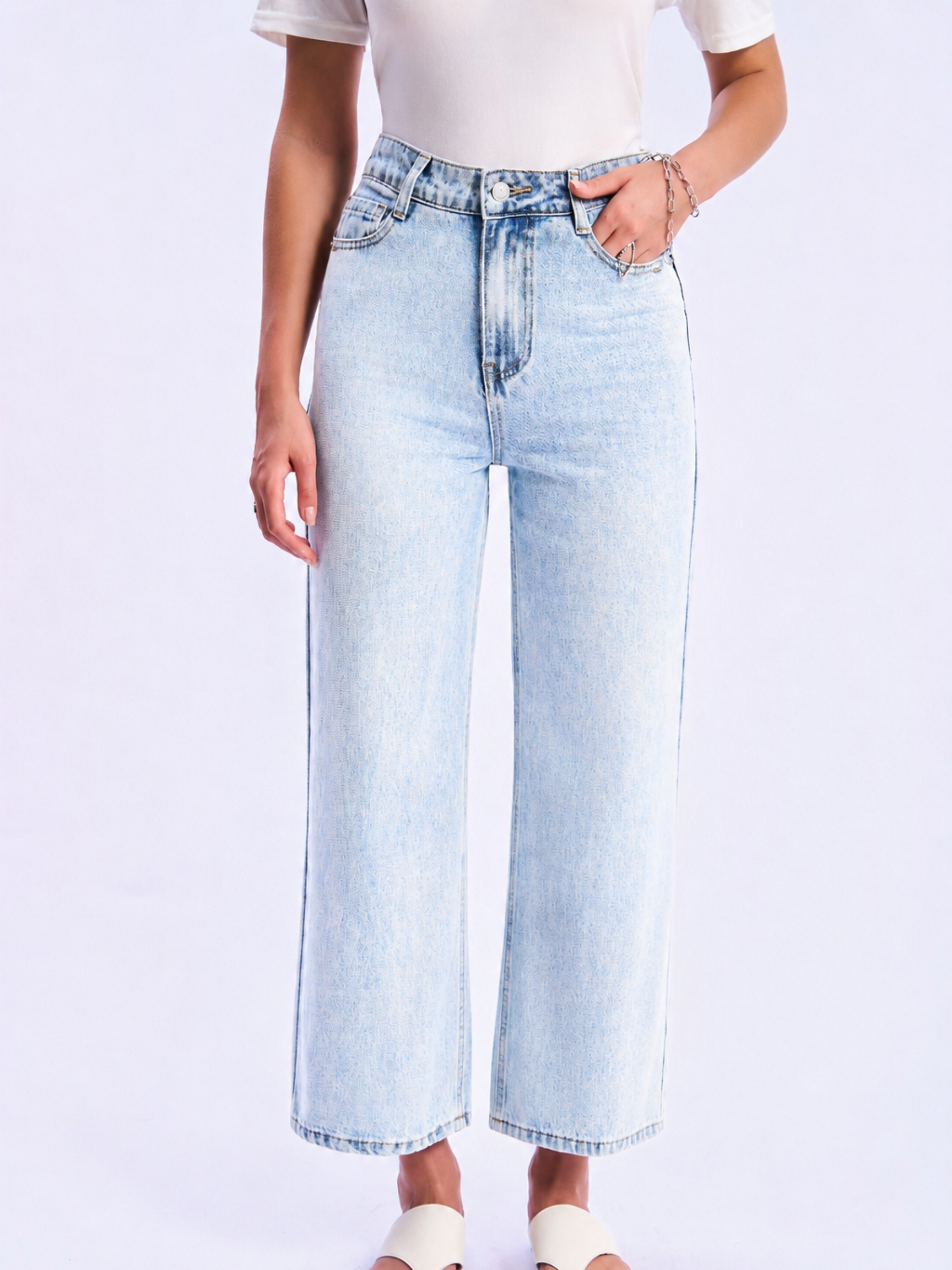 High-Waisted Wide-Leg Jeans