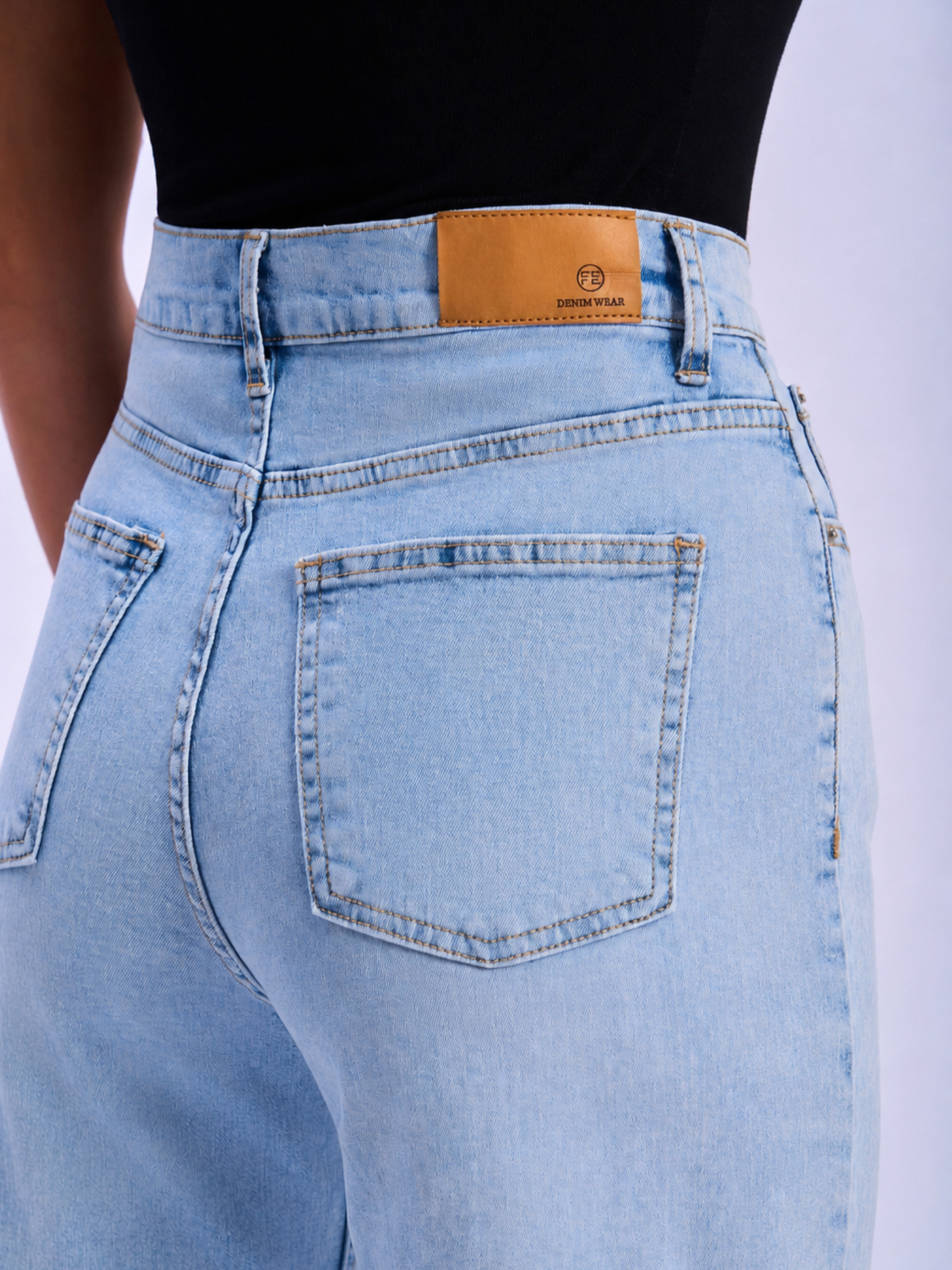 High-Waisted Wide-Leg Flare Jeans