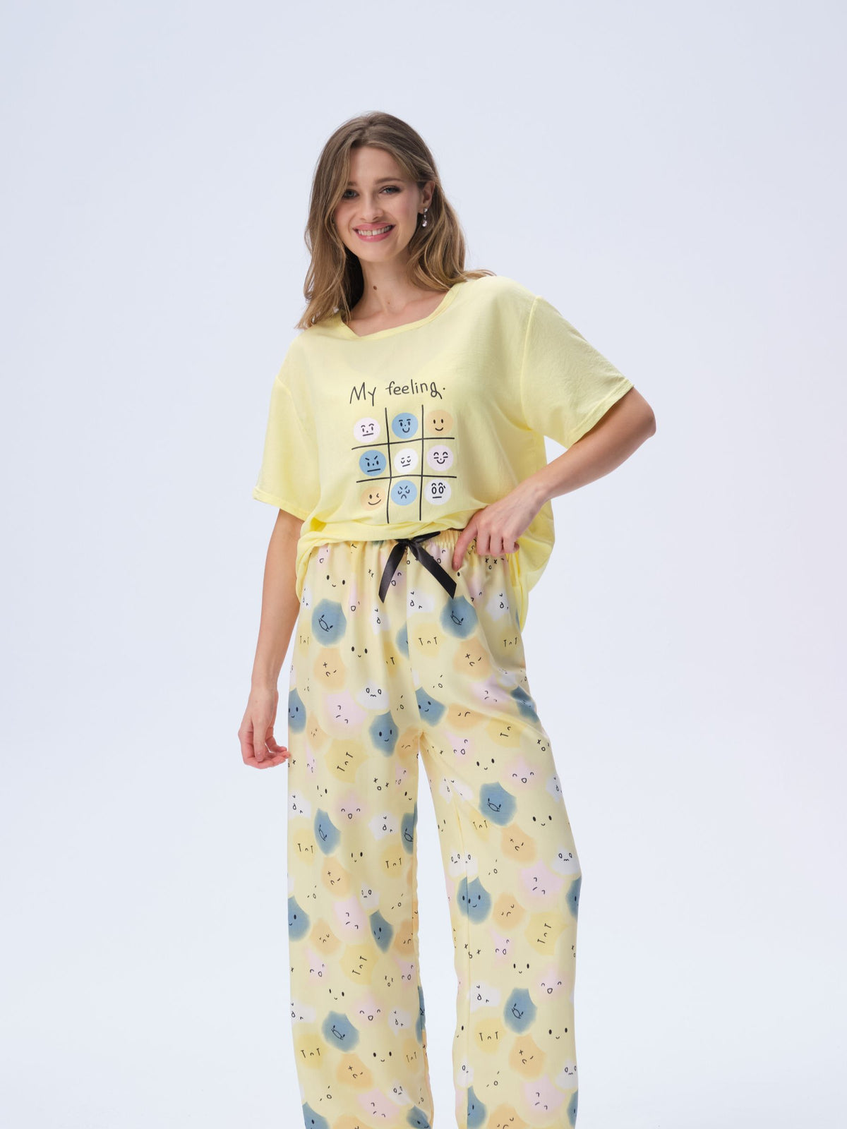 بيجامة نسائية - قطعتين (M-2XL)