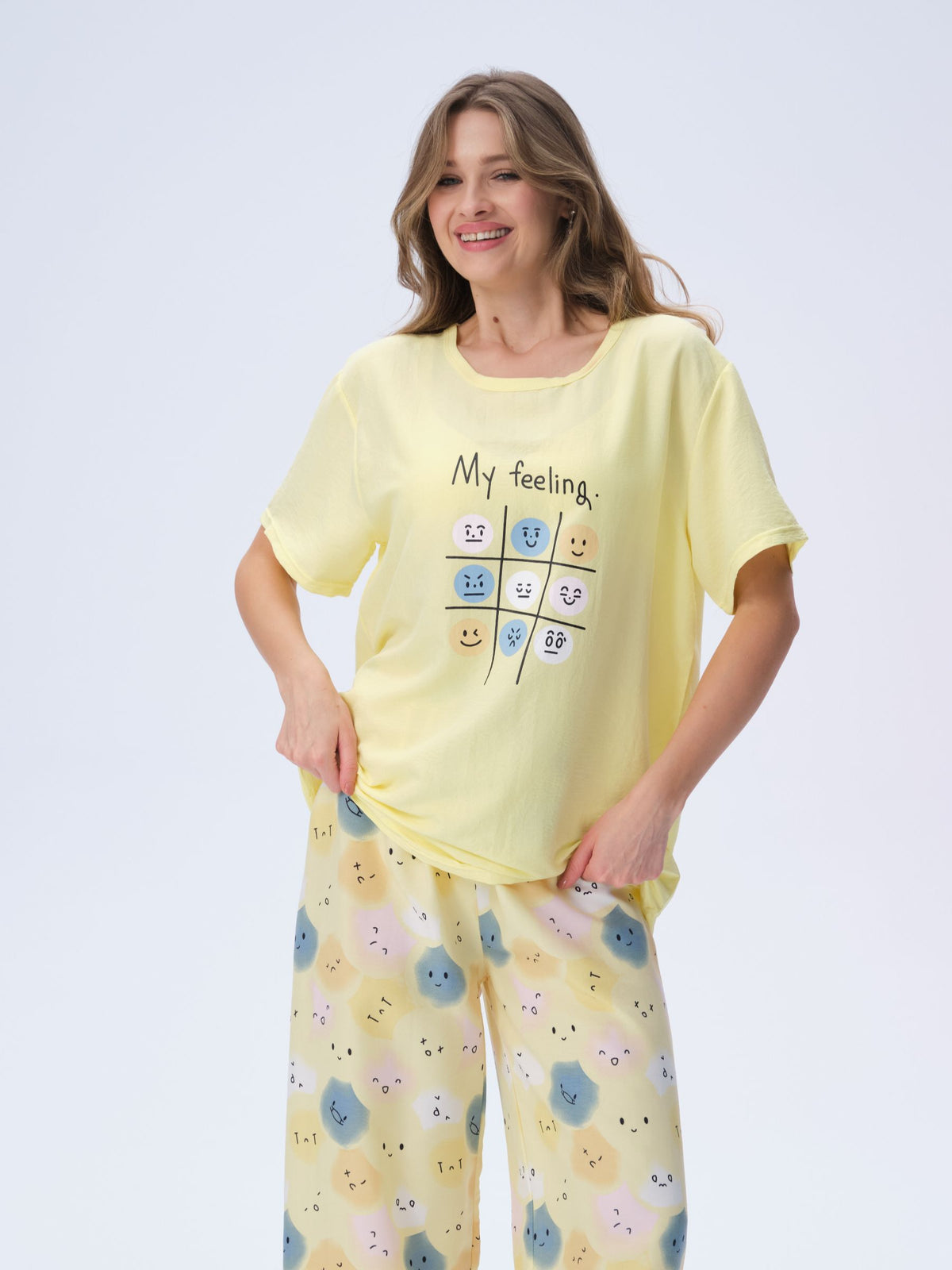 بيجامة نسائية - قطعتين (M-2XL)