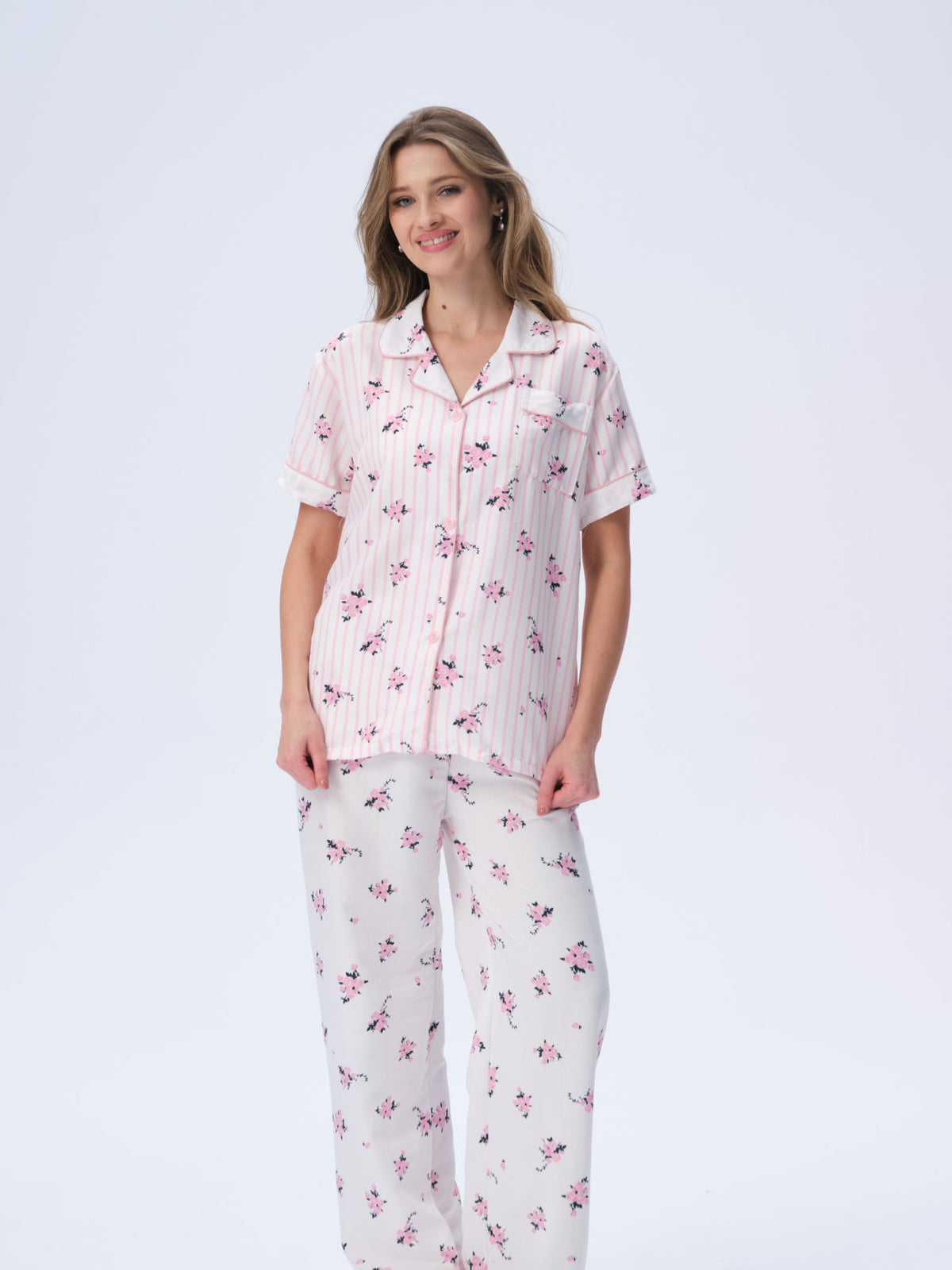 بيجامة نسائية - قطعتين (M-2XL)