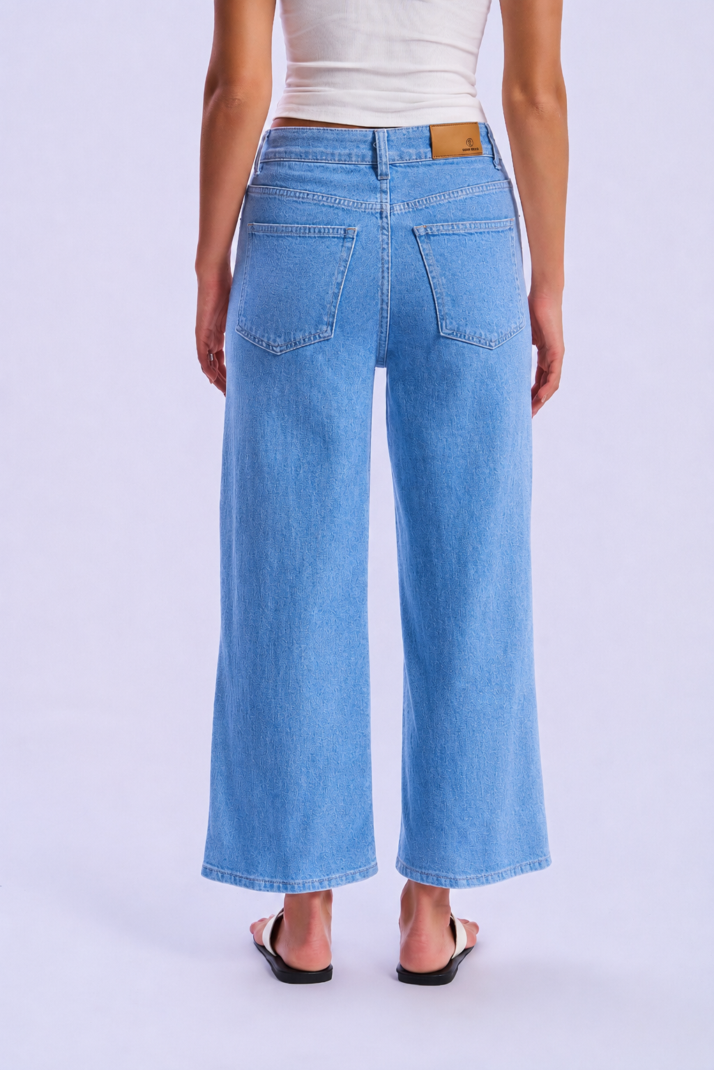 High-Waisted Straight Wide-Leg Jeans