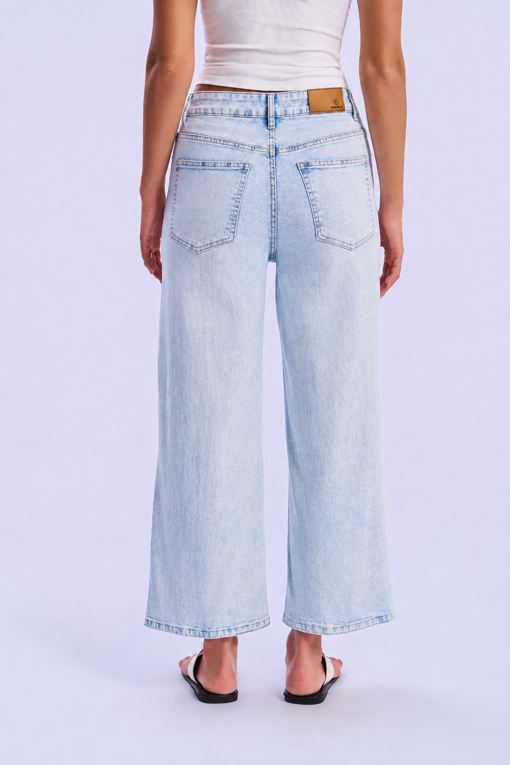 High-Waisted Straight Wide-Leg Jeans