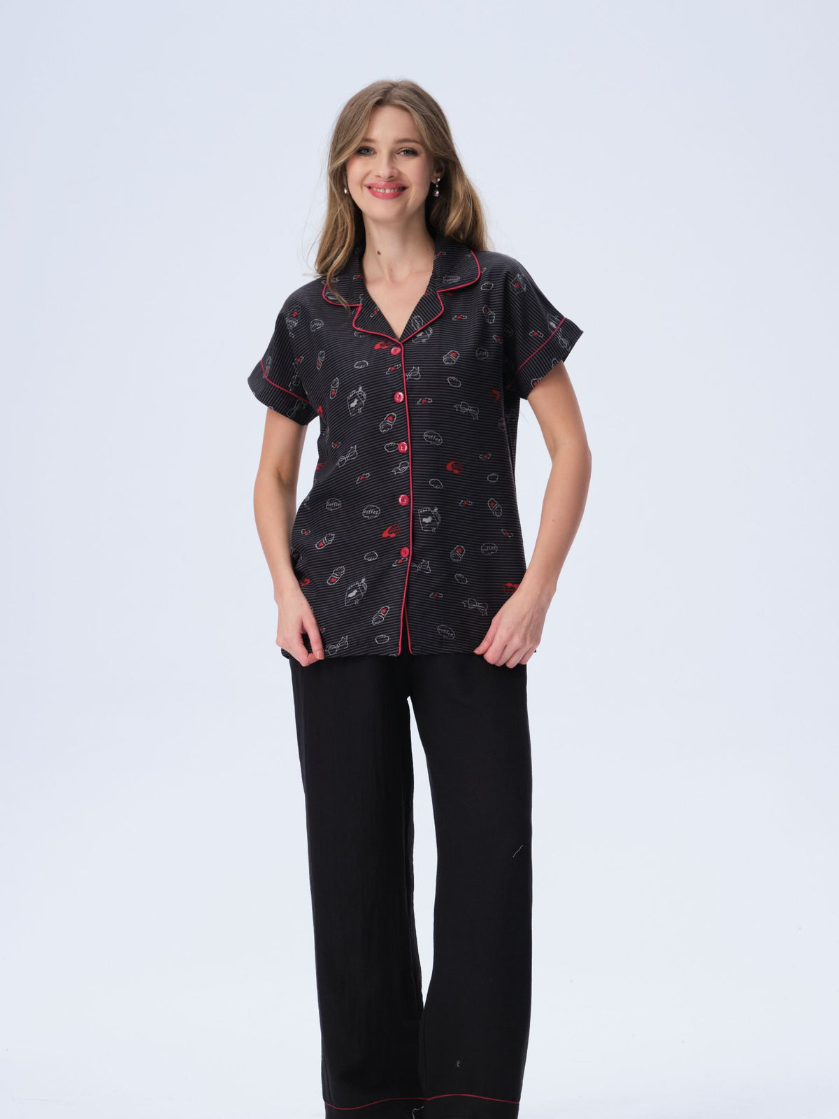 بيجامة نسائية - قطعتين (M-2XL)