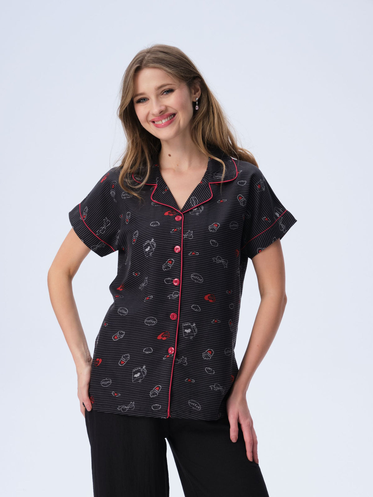 بيجامة نسائية - قطعتين (M-2XL)