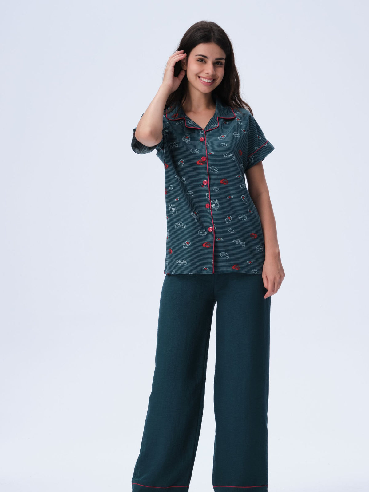 بيجامة نسائية - قطعتين (3XL-6XL)