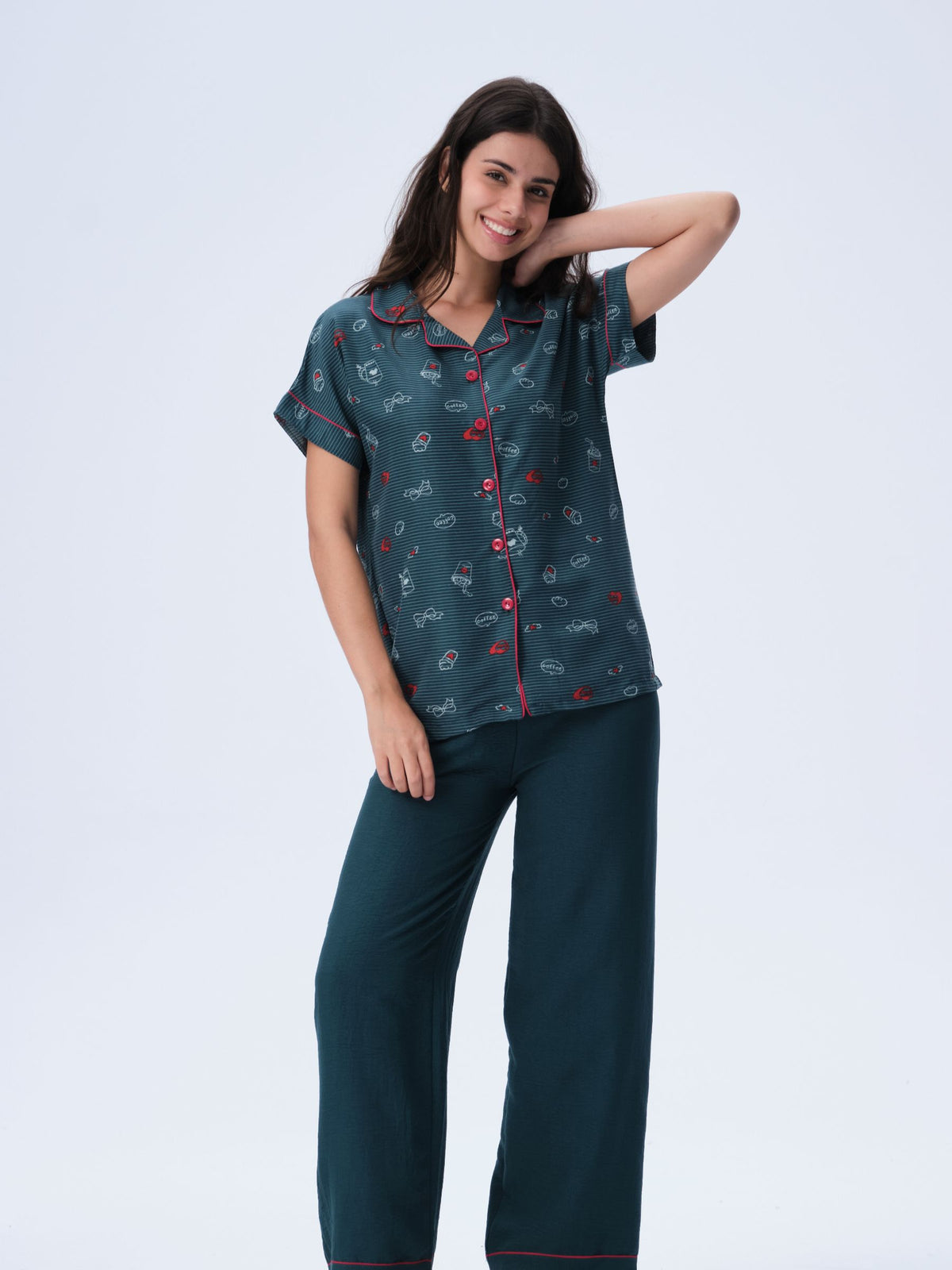 بيجامة نسائية - قطعتين (M-2XL)