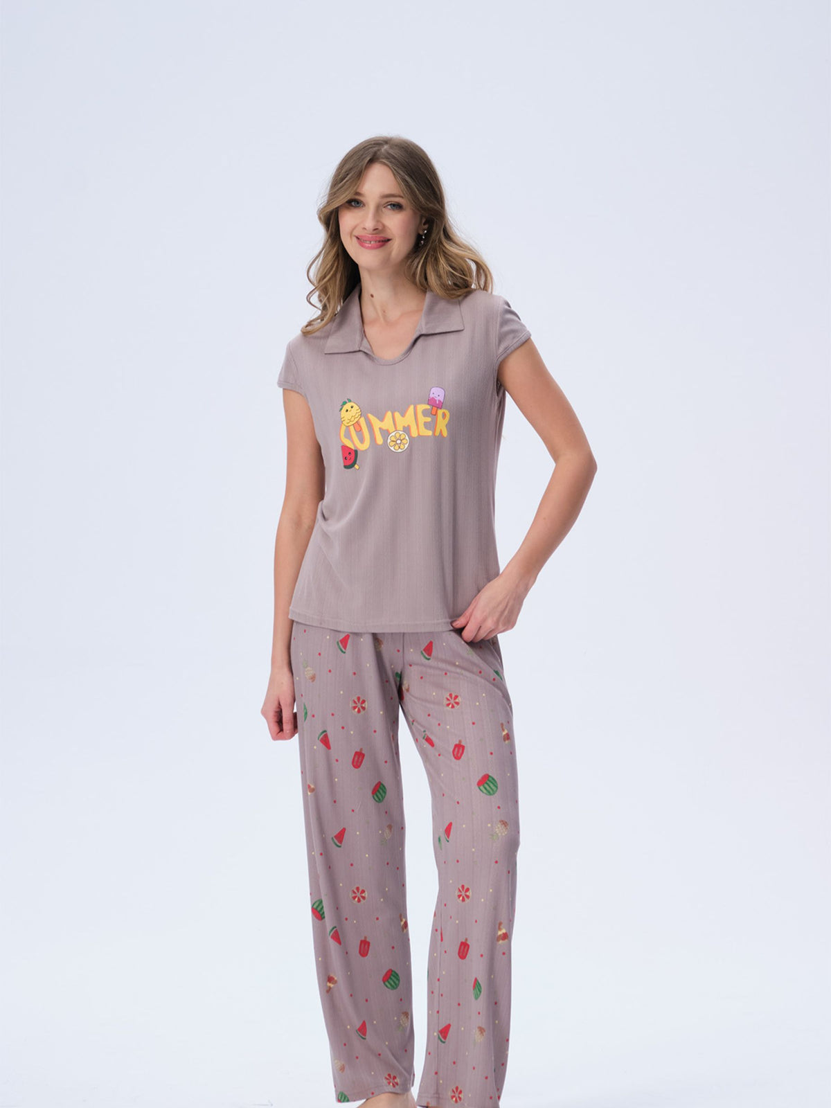 بيجامة نسائية - قطعتين (3XL-6XL)