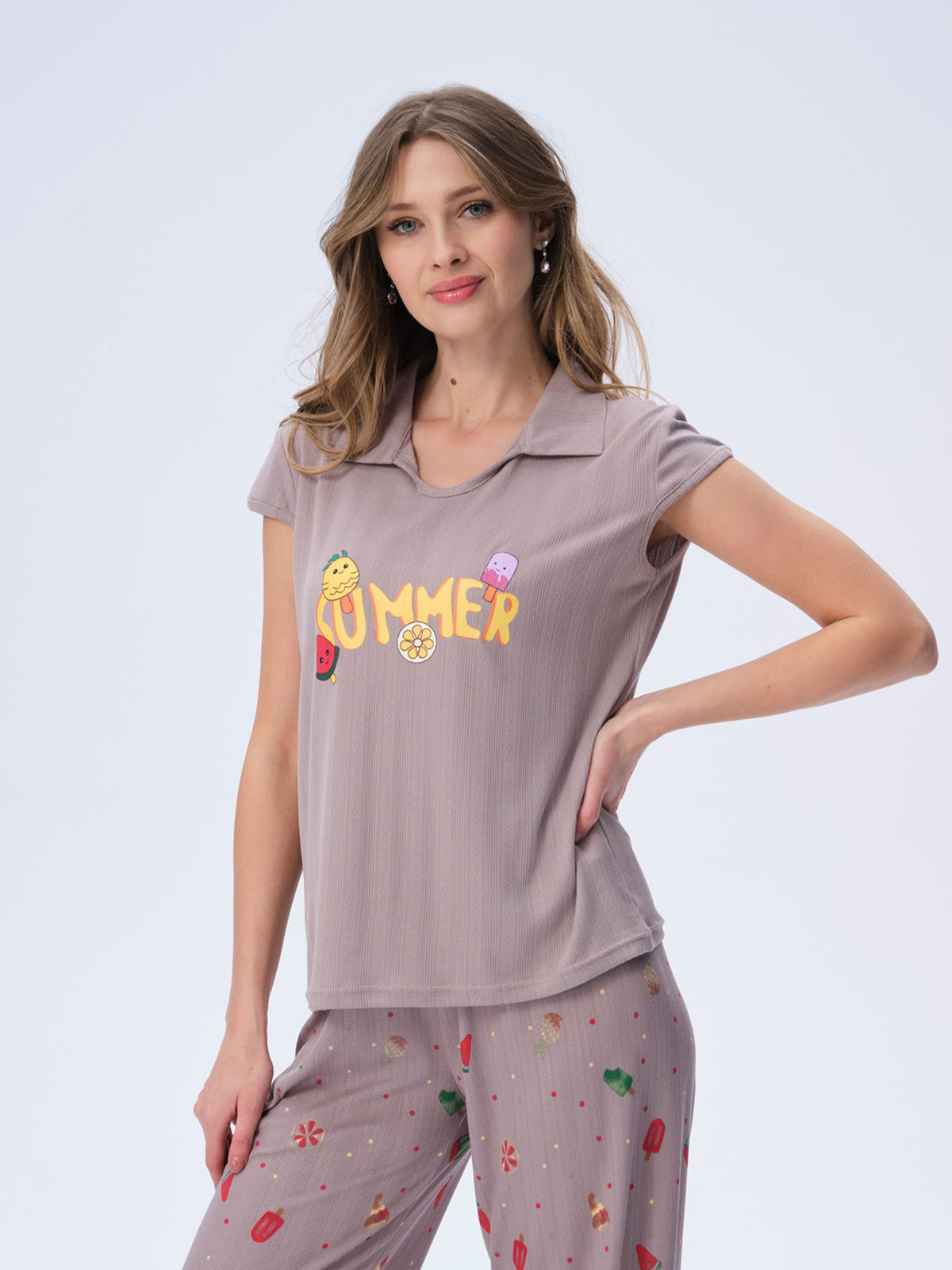 بيجامة نسائية - قطعتين (3XL-6XL)