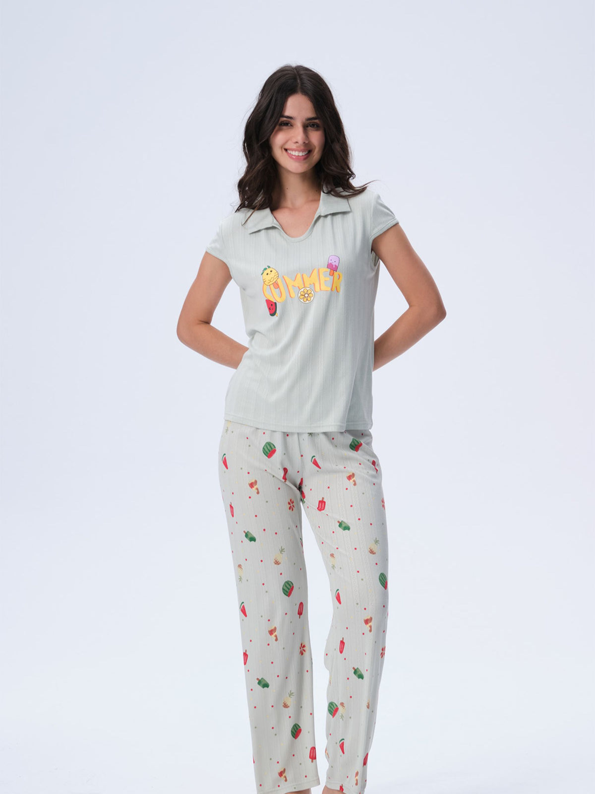 بيجامة نسائية - قطعتين (M-2XL)