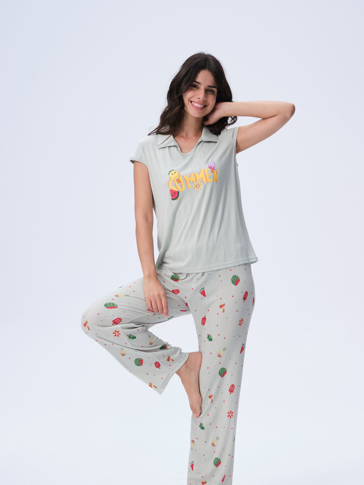 بيجامة نسائية - قطعتين (M-2XL)