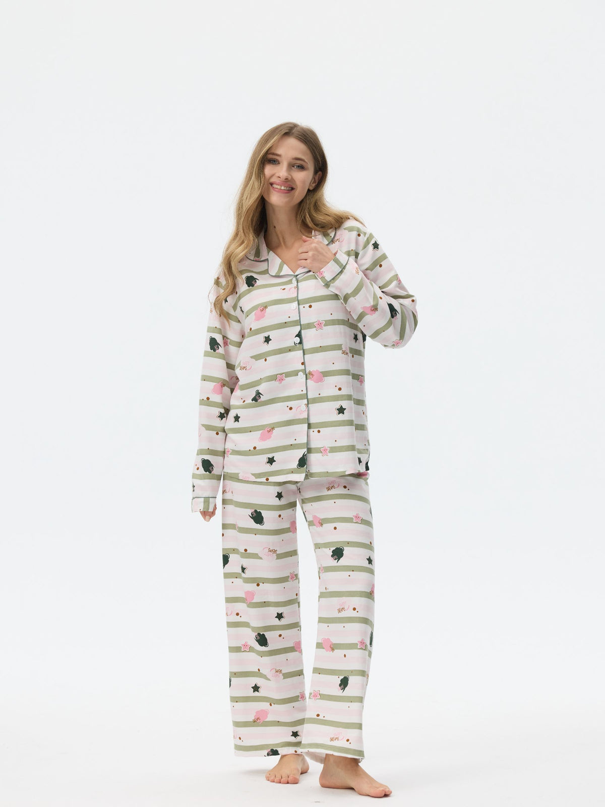 بيجامة نسائية - قطعتين (M-2XL)