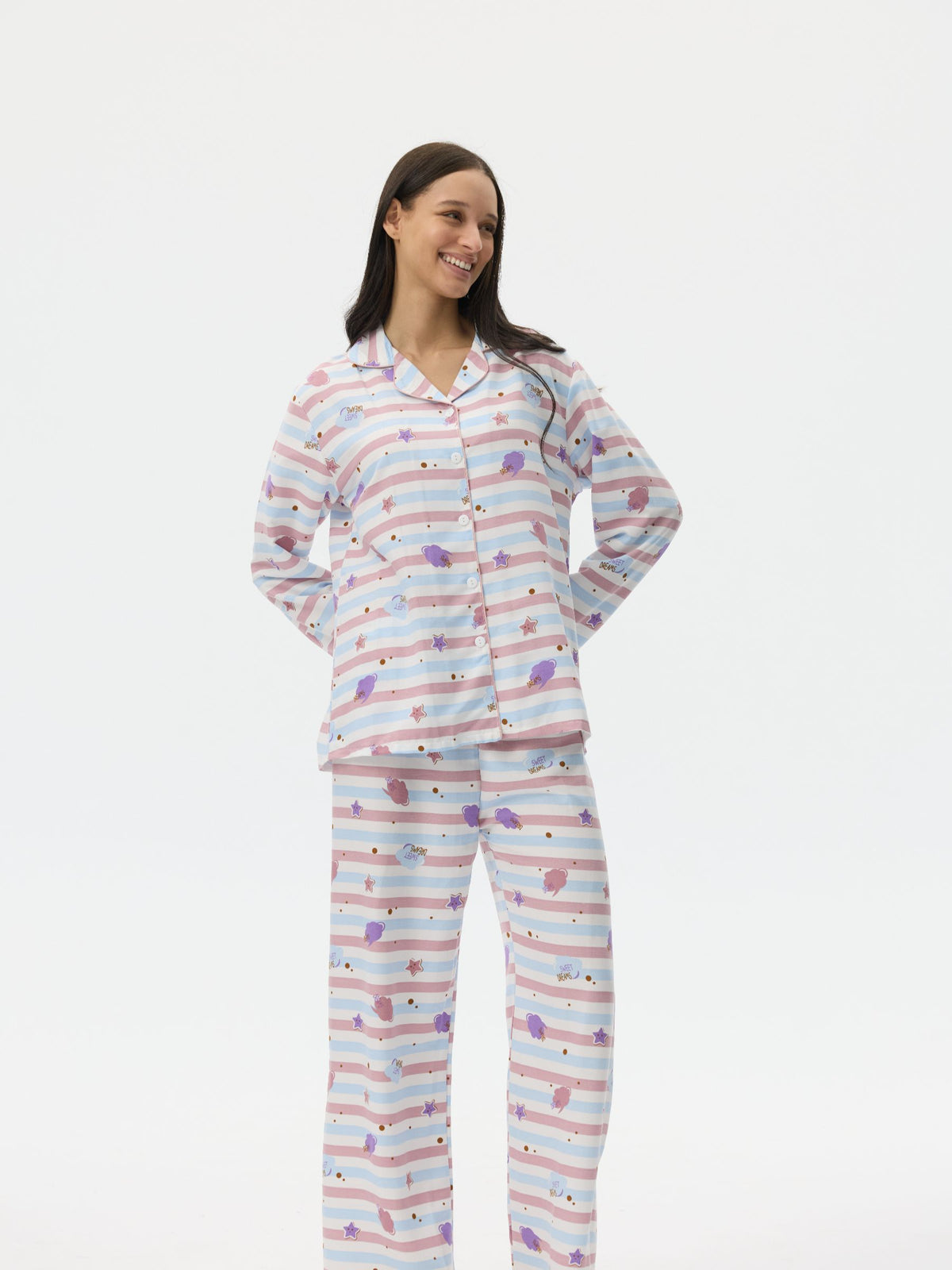 بيجامة نسائية - قطعتين (3XL-6XL)