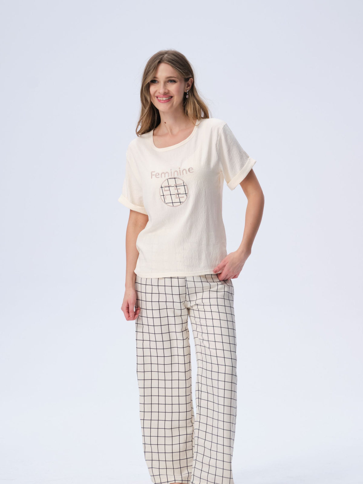بيجامة نسائية - قطعتين (M-2XL)