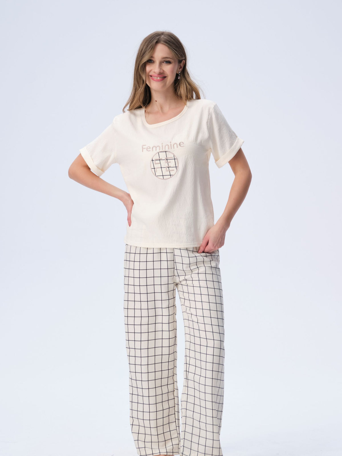 بيجامة نسائية - قطعتين (M-2XL)