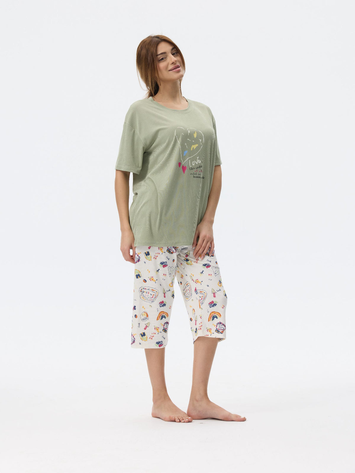 بيجامة نسائية - قطعتين (M-2XL)