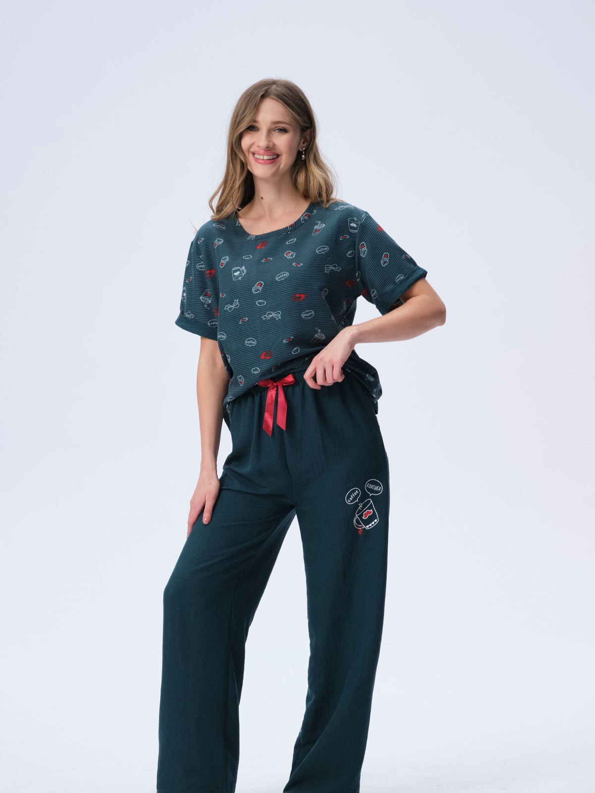 بيجامة نسائية - قطعتين (3XL-6XL)