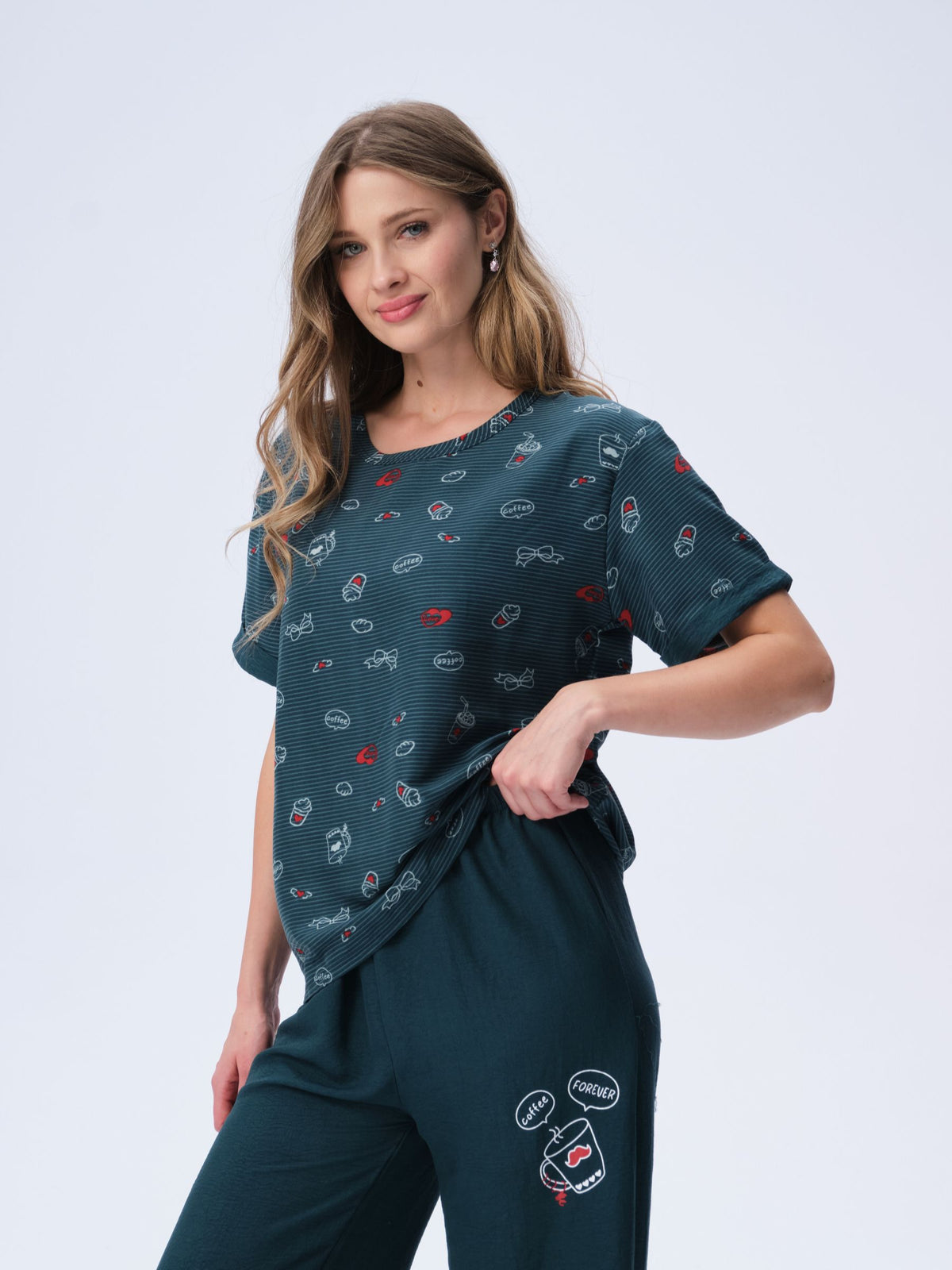 بيجامة نسائية - قطعتين (3XL-6XL)