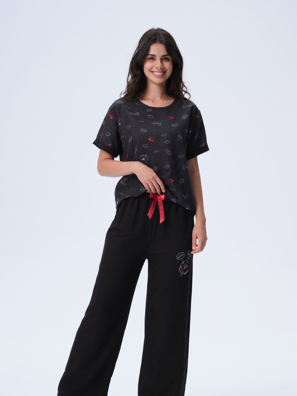بيجامة نسائية - قطعتين (M-2XL)