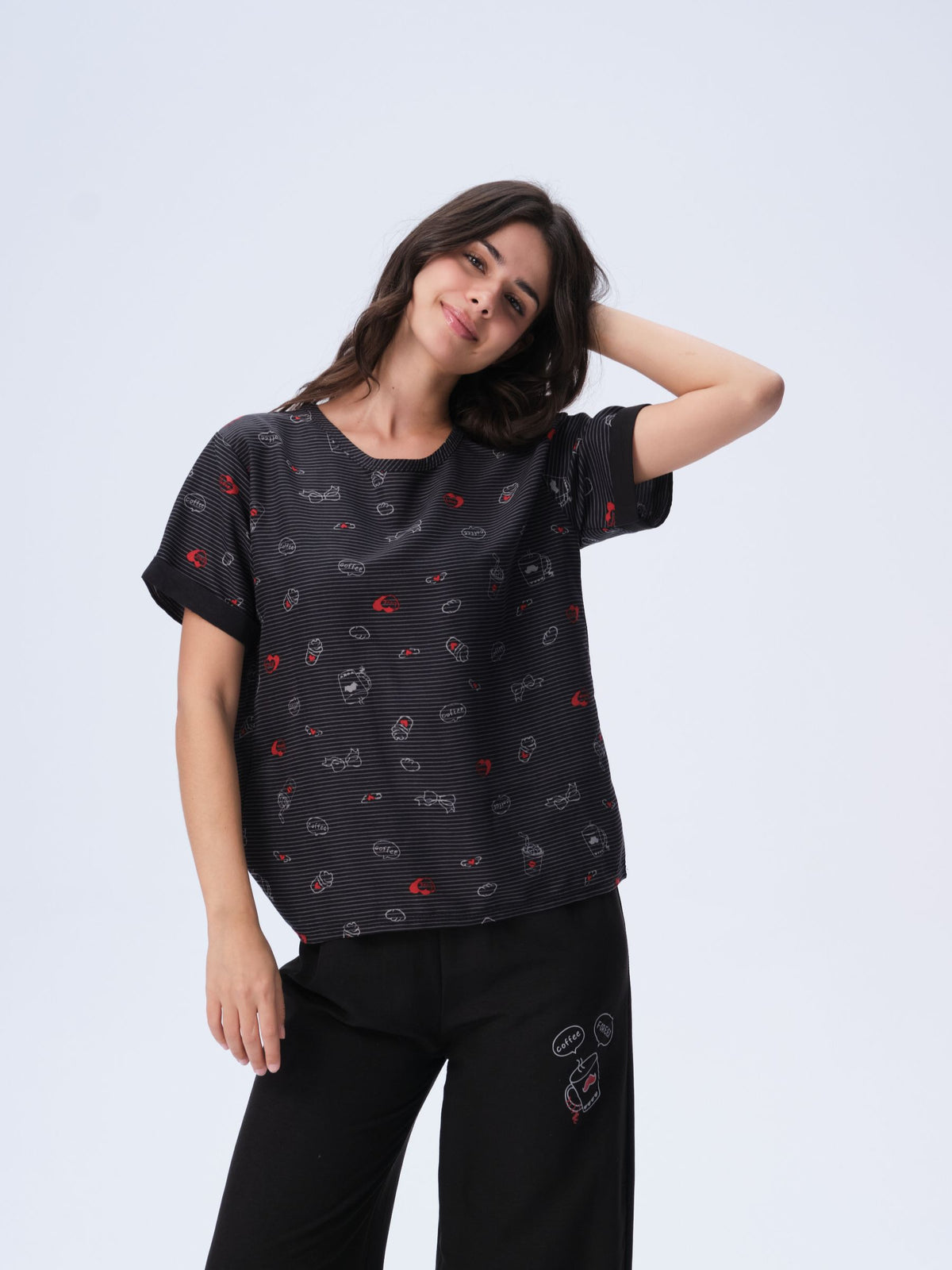 بيجامة نسائية - قطعتين (3XL-6XL)