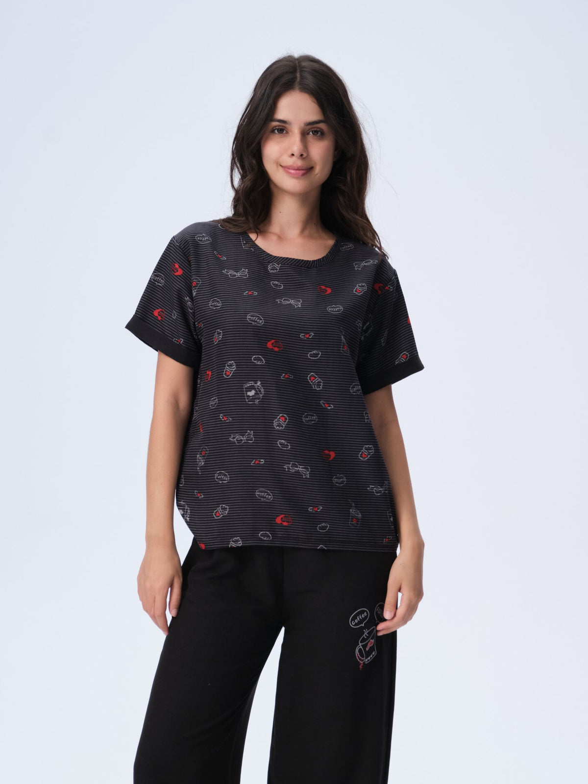 بيجامة نسائية - قطعتين (M-2XL)