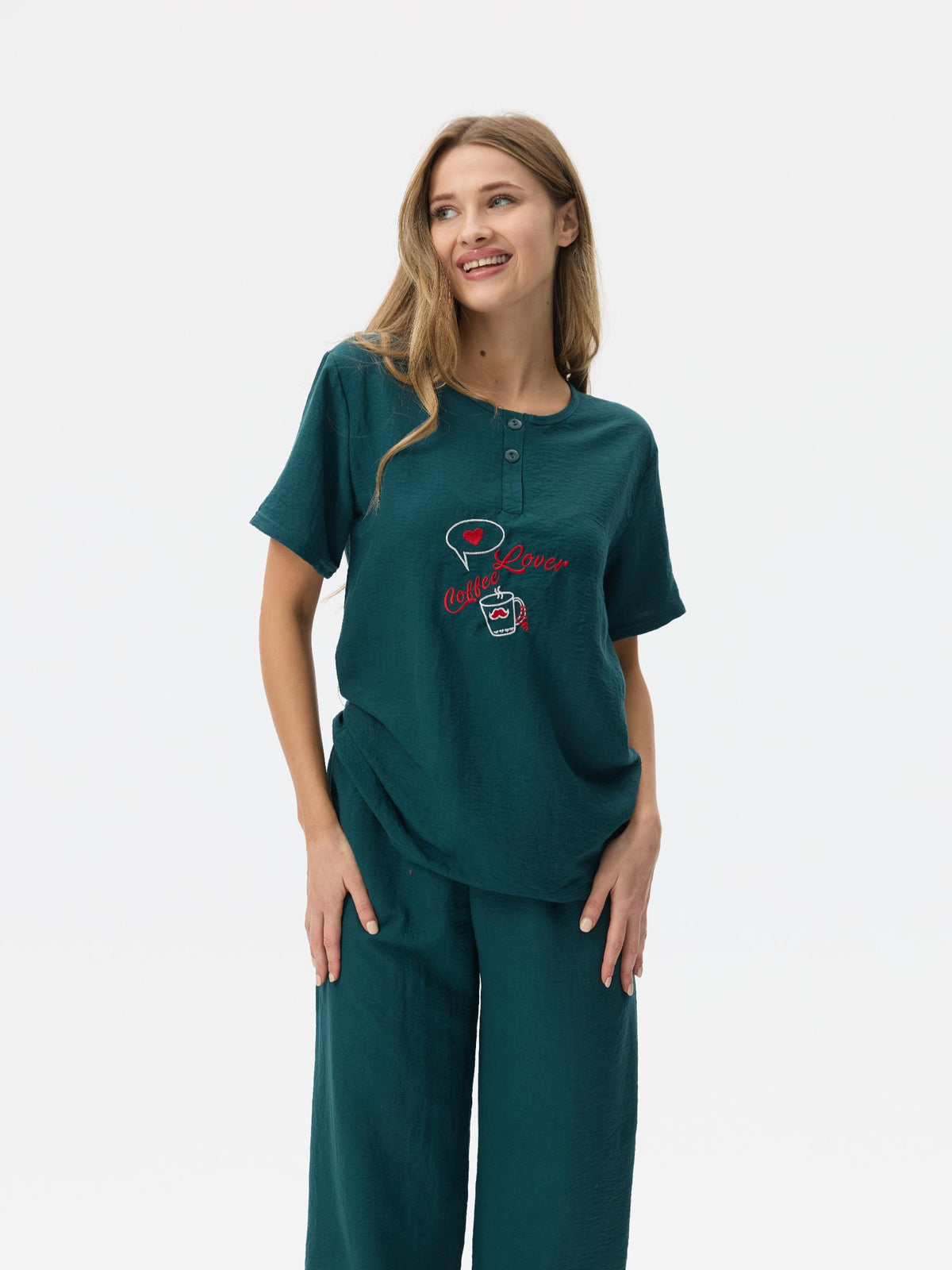 بيجامة نسائية - 3 قطع (M-2XL)