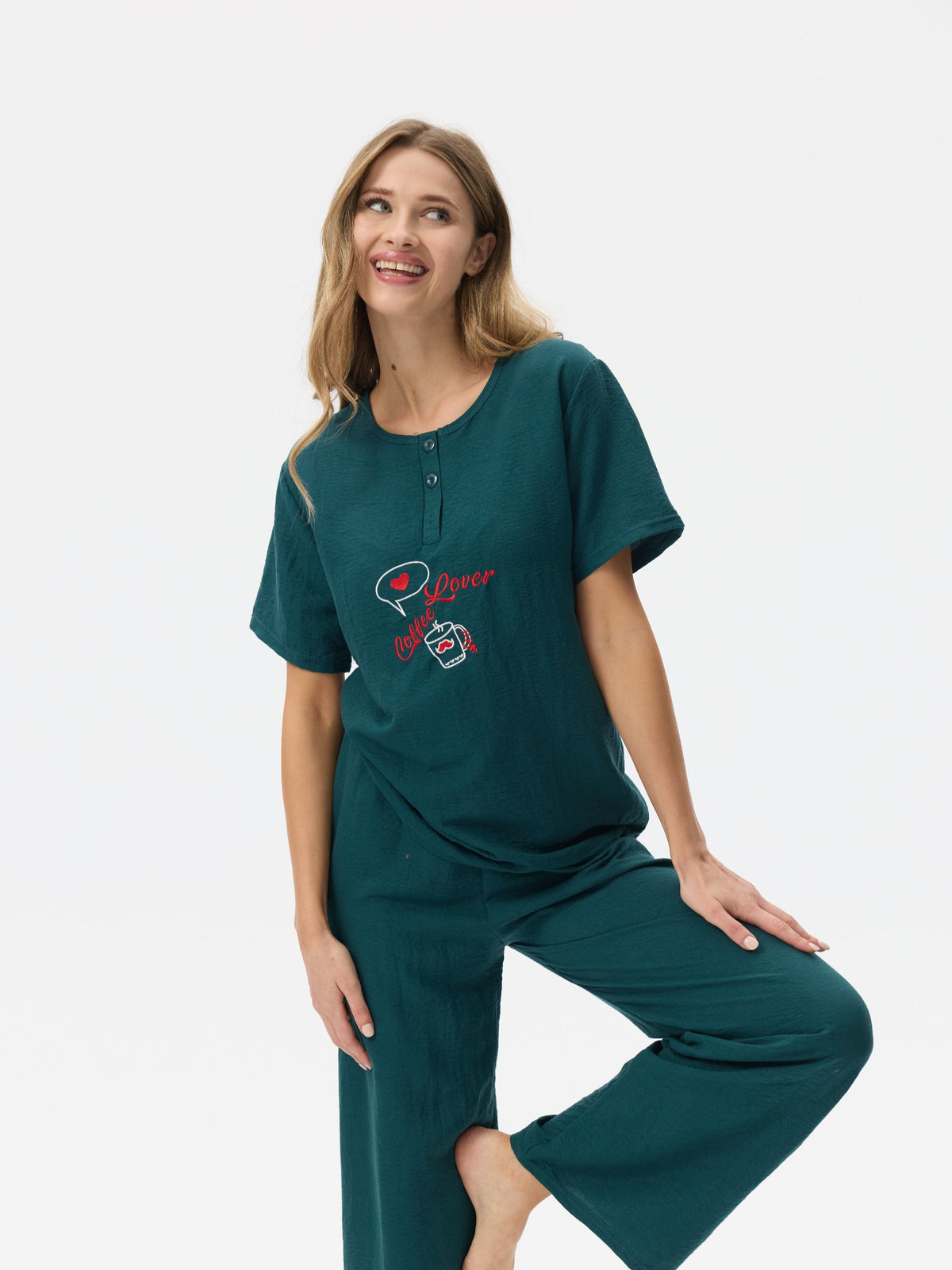 بيجامة نسائية - 3 قطع (M-2XL)