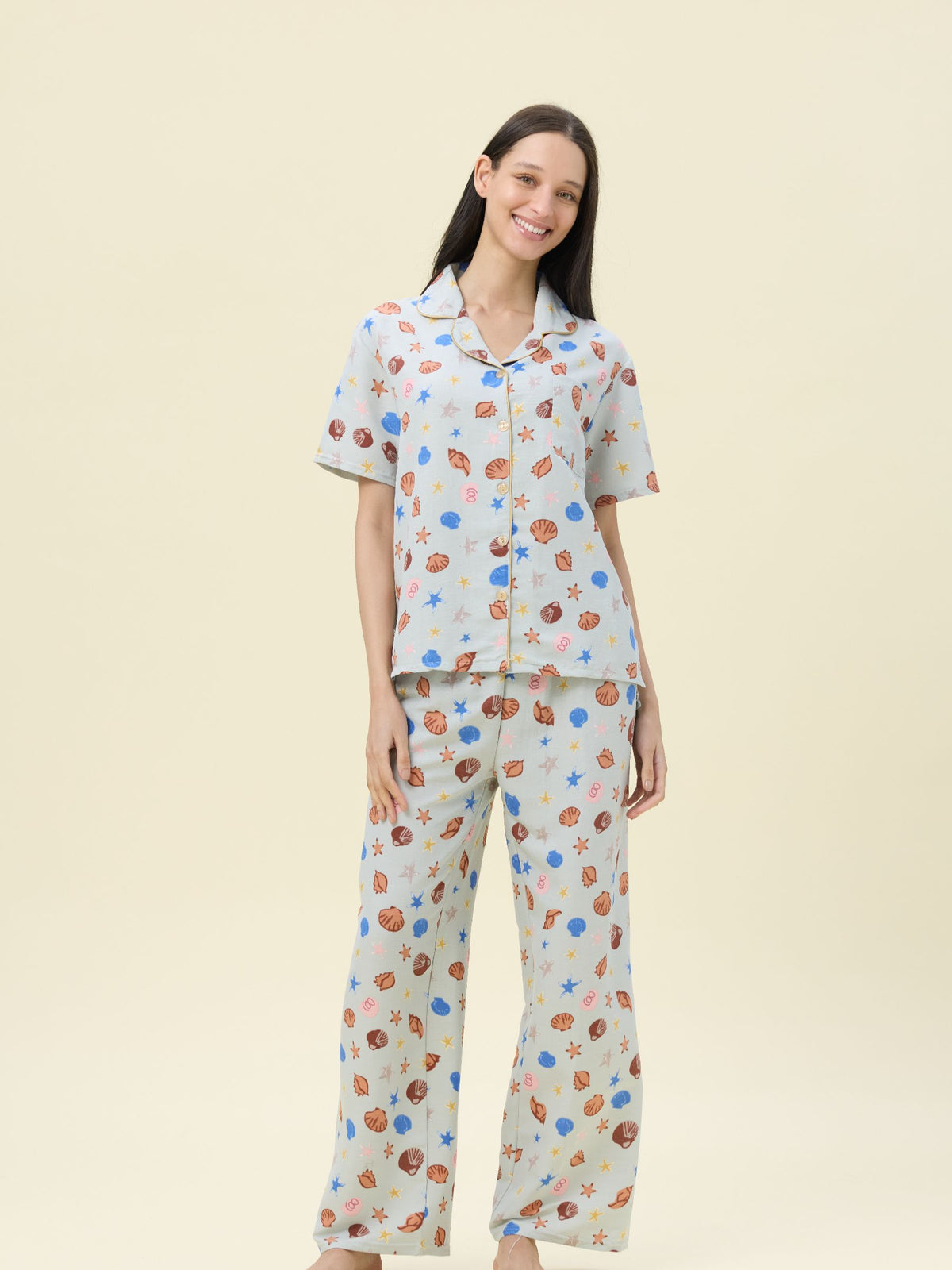 بيجامة نسائية - قطعتين (M-2XL)