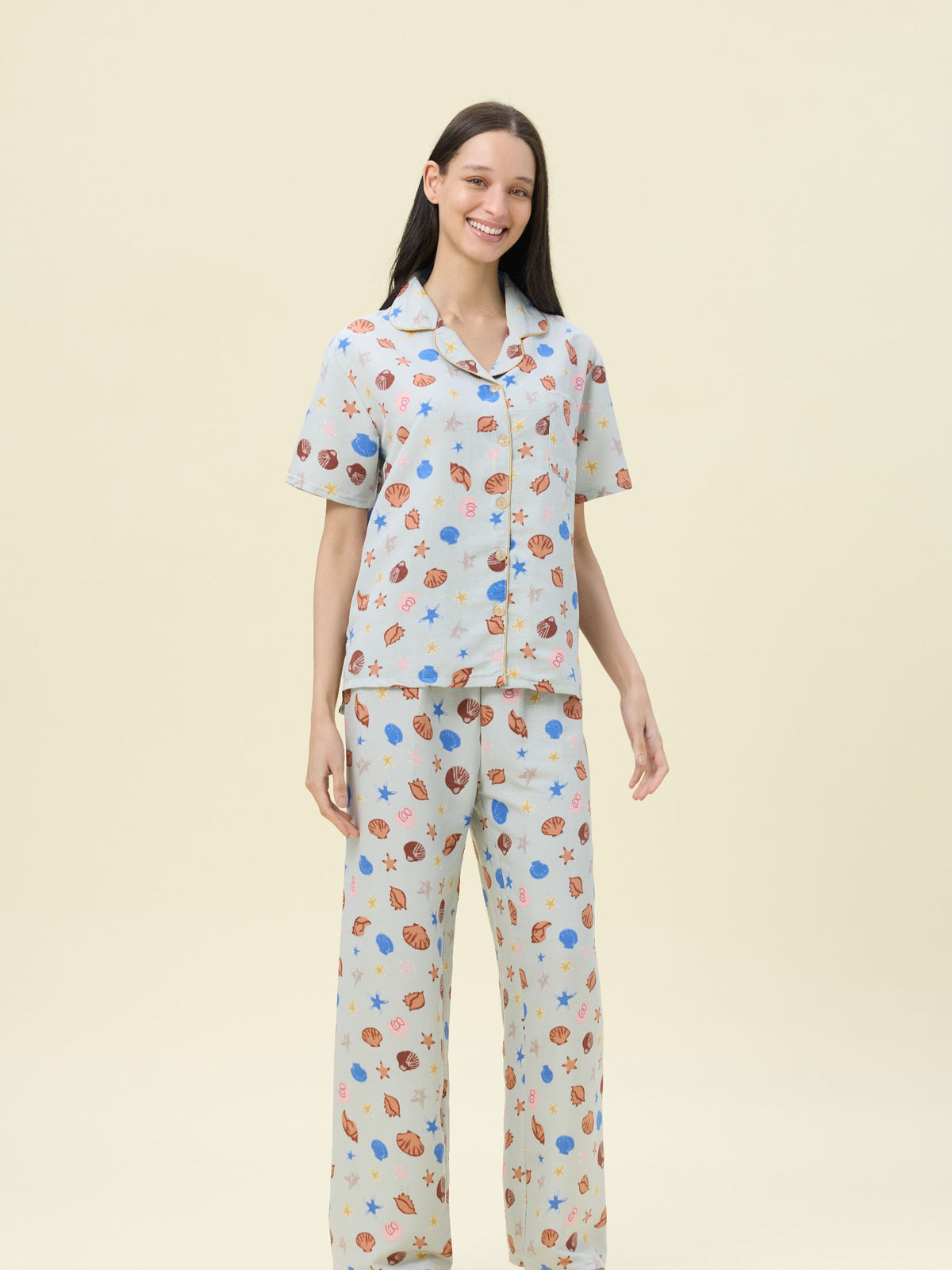 بيجامة نسائية - قطعتين (M-2XL)