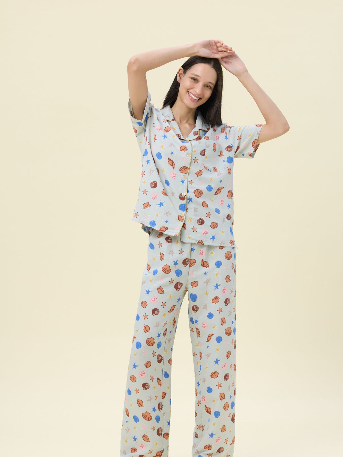 بيجامة نسائية - قطعتين (M-2XL)
