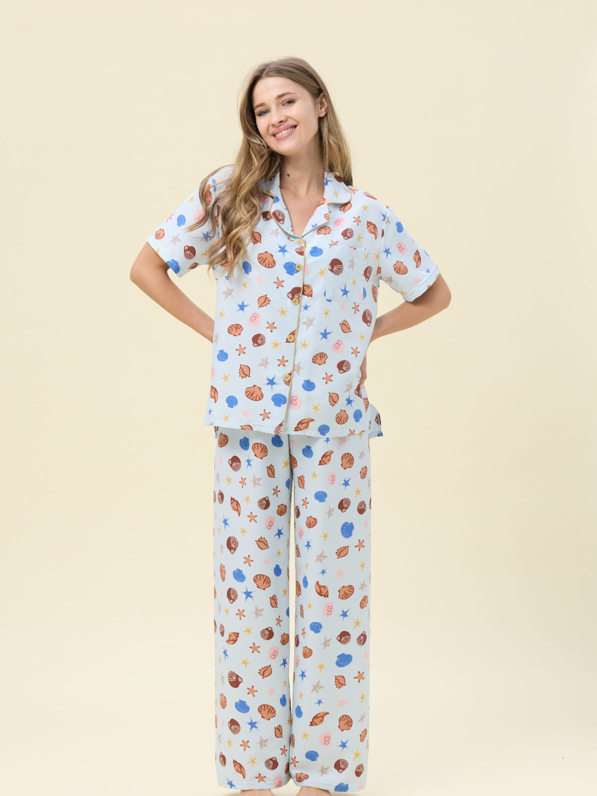بيجامة نسائية - قطعتين (M-2XL)