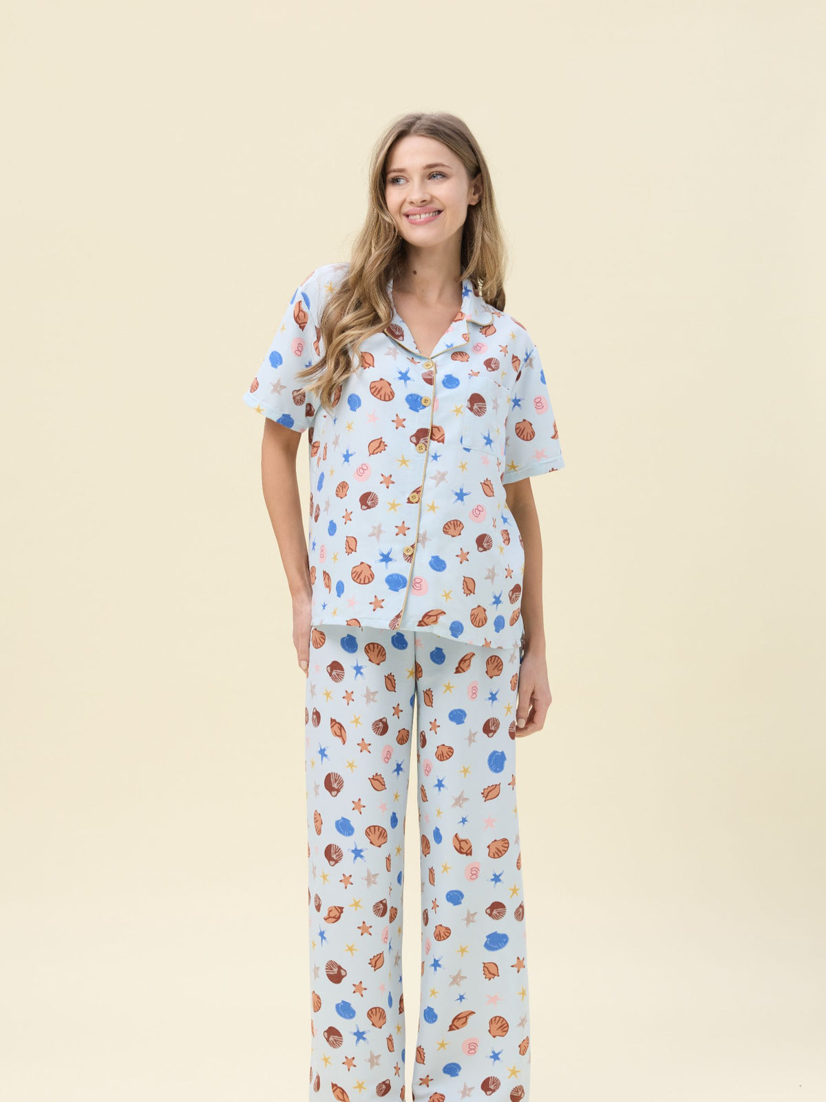بيجامة نسائية - قطعتين (M-2XL)