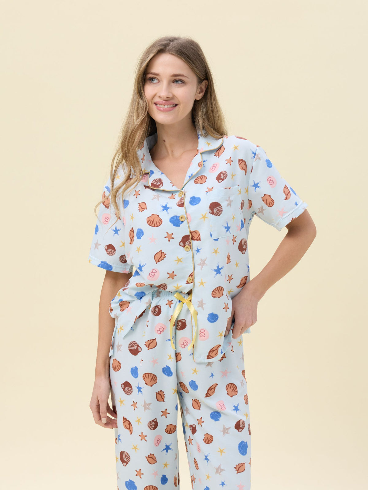 بيجامة نسائية - قطعتين (M-2XL)