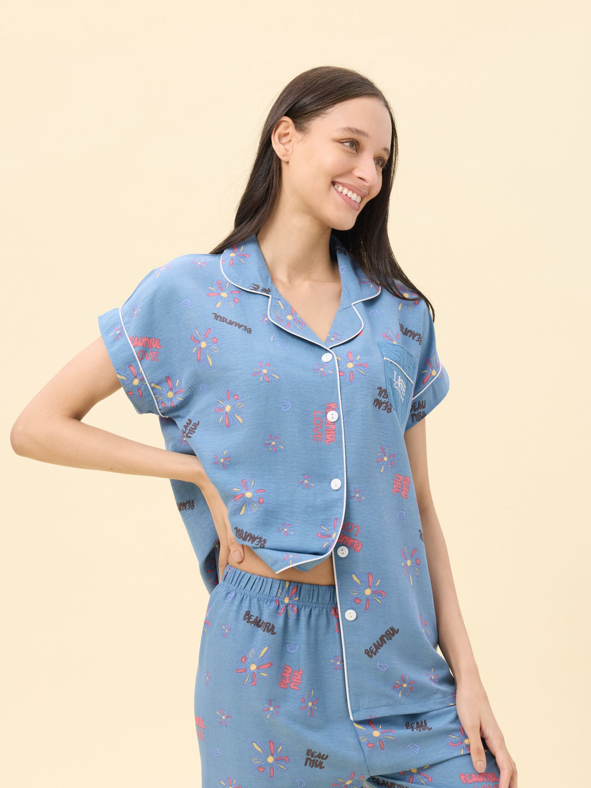 بيجامة نسائية - قطعتين (M-2XL)