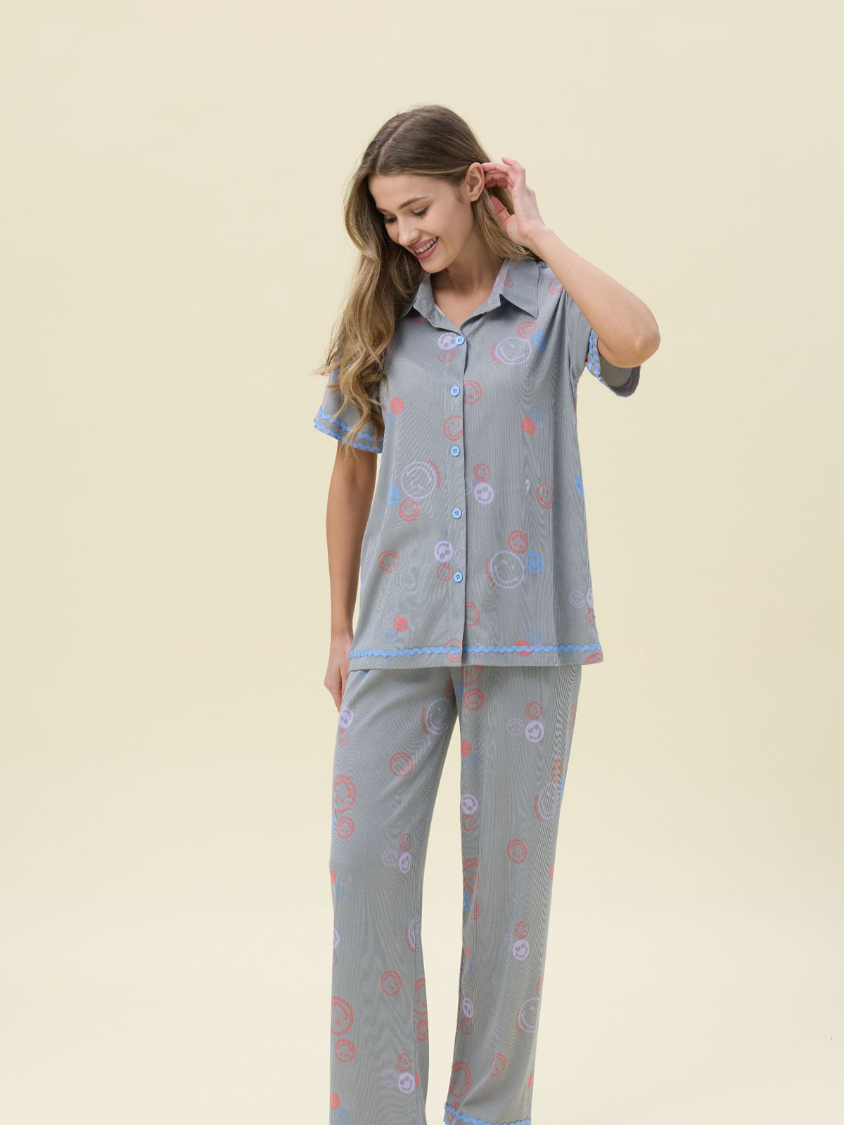 بيجامة نسائية - قطعتين (M-2XL)