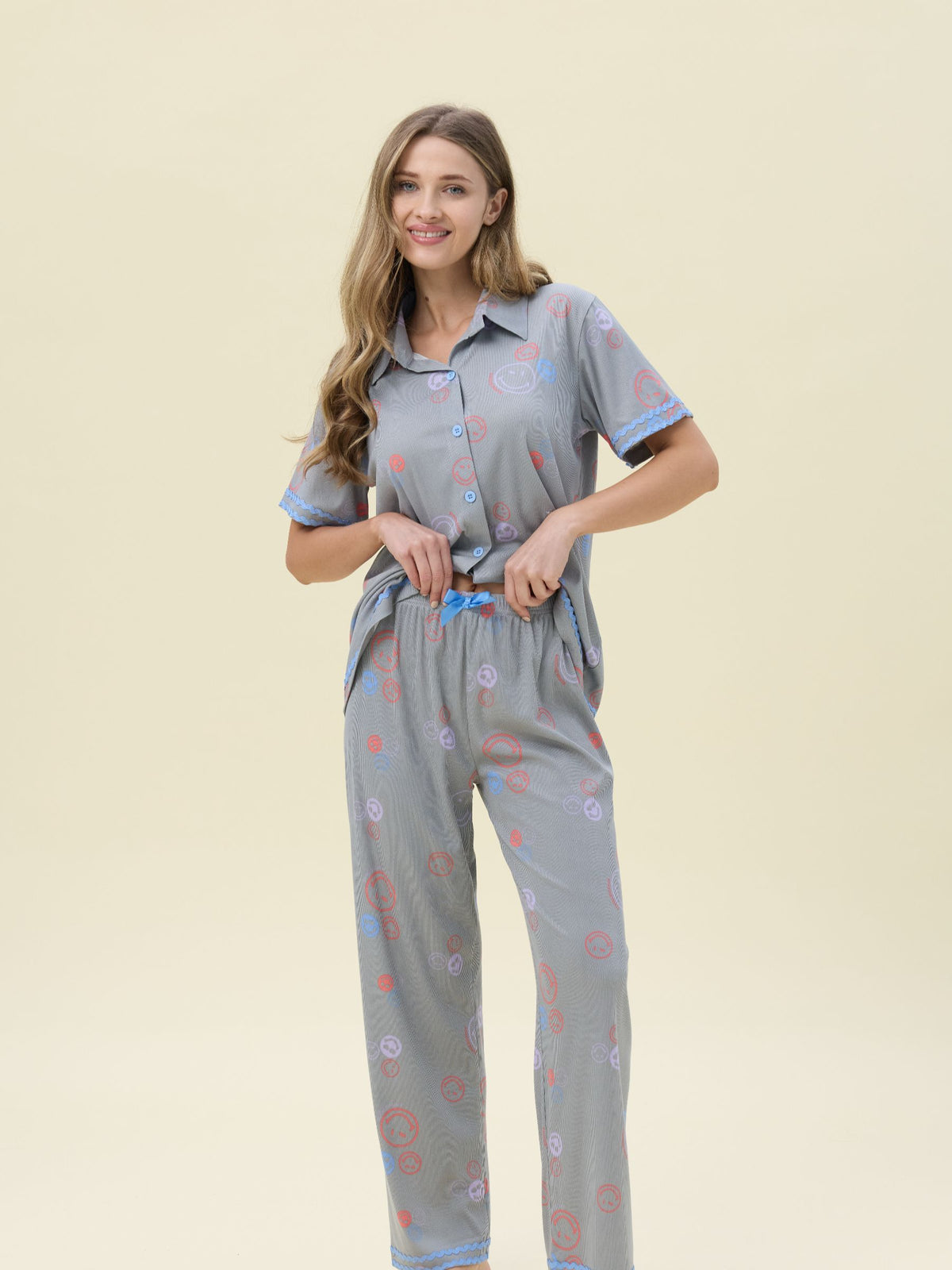 بيجامة نسائية - قطعتين (M-2XL)