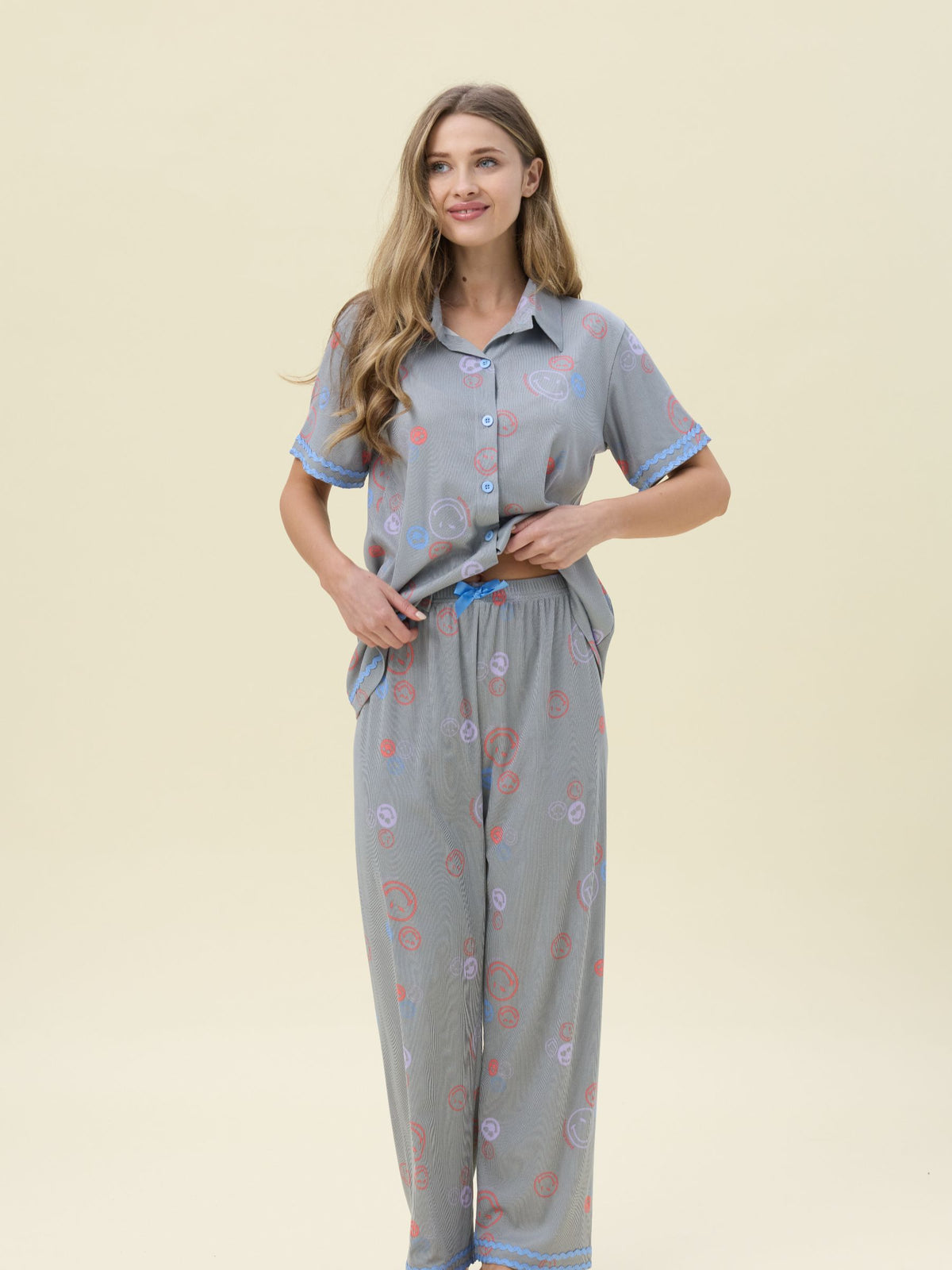 بيجامة نسائية - قطعتين (M-2XL)