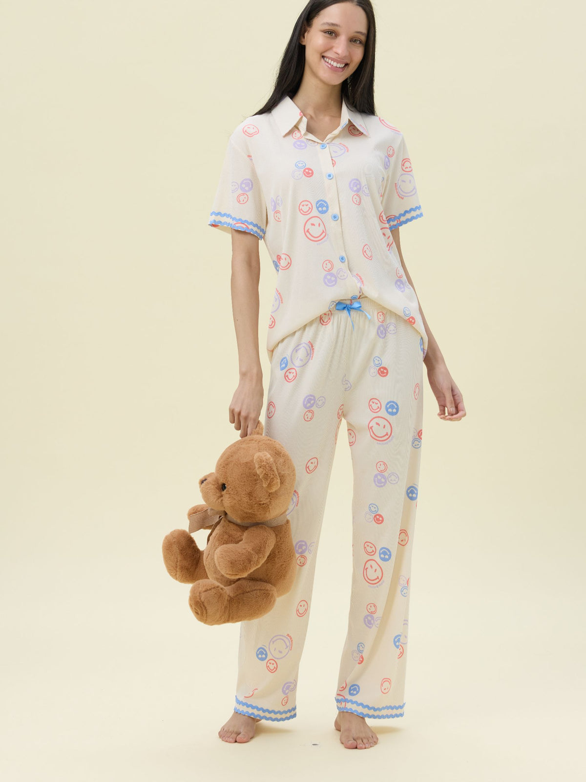 بيجامة نسائية - قطعتين (M-2XL)