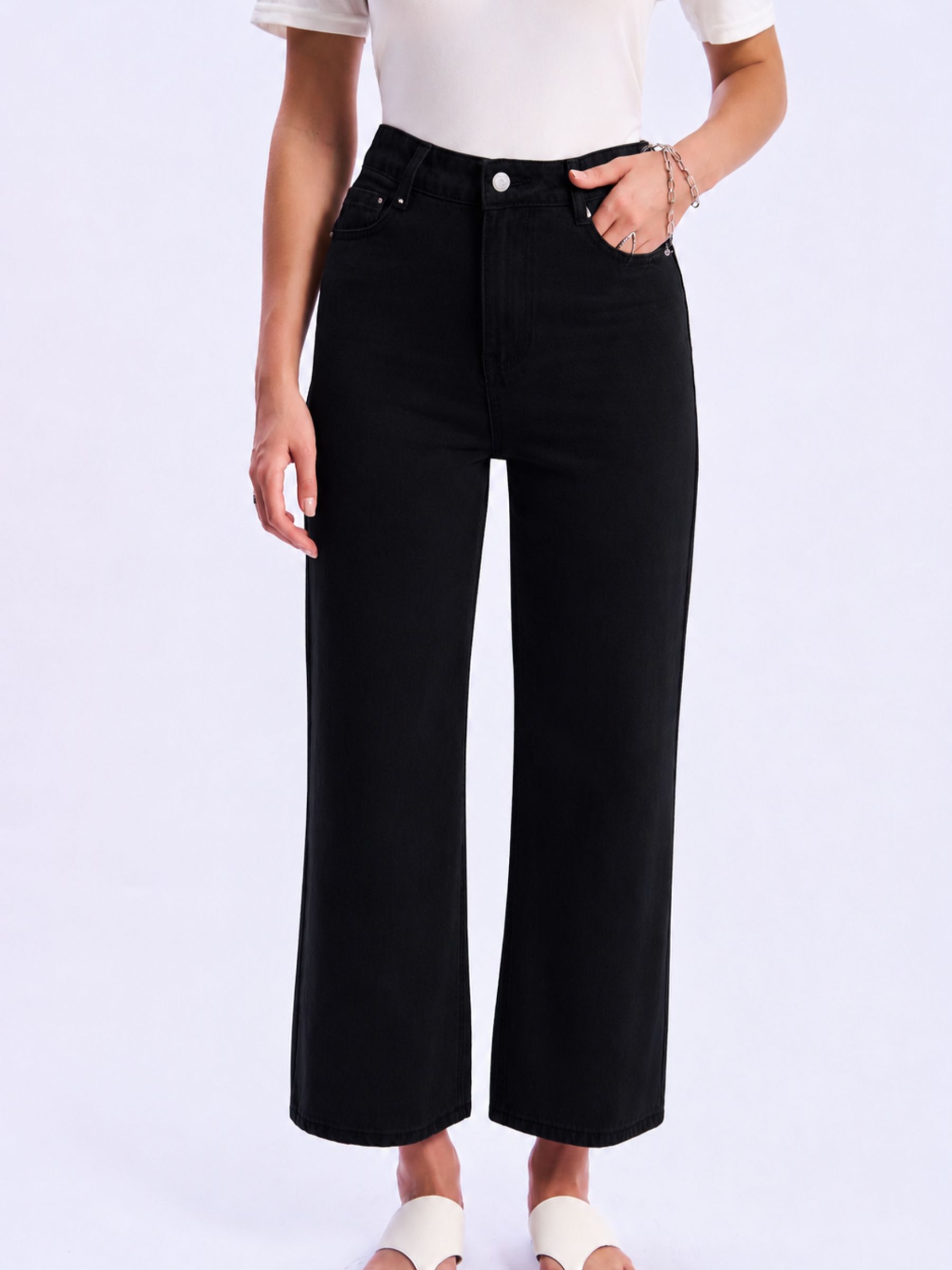 High-Waisted Wide-Leg Jeans