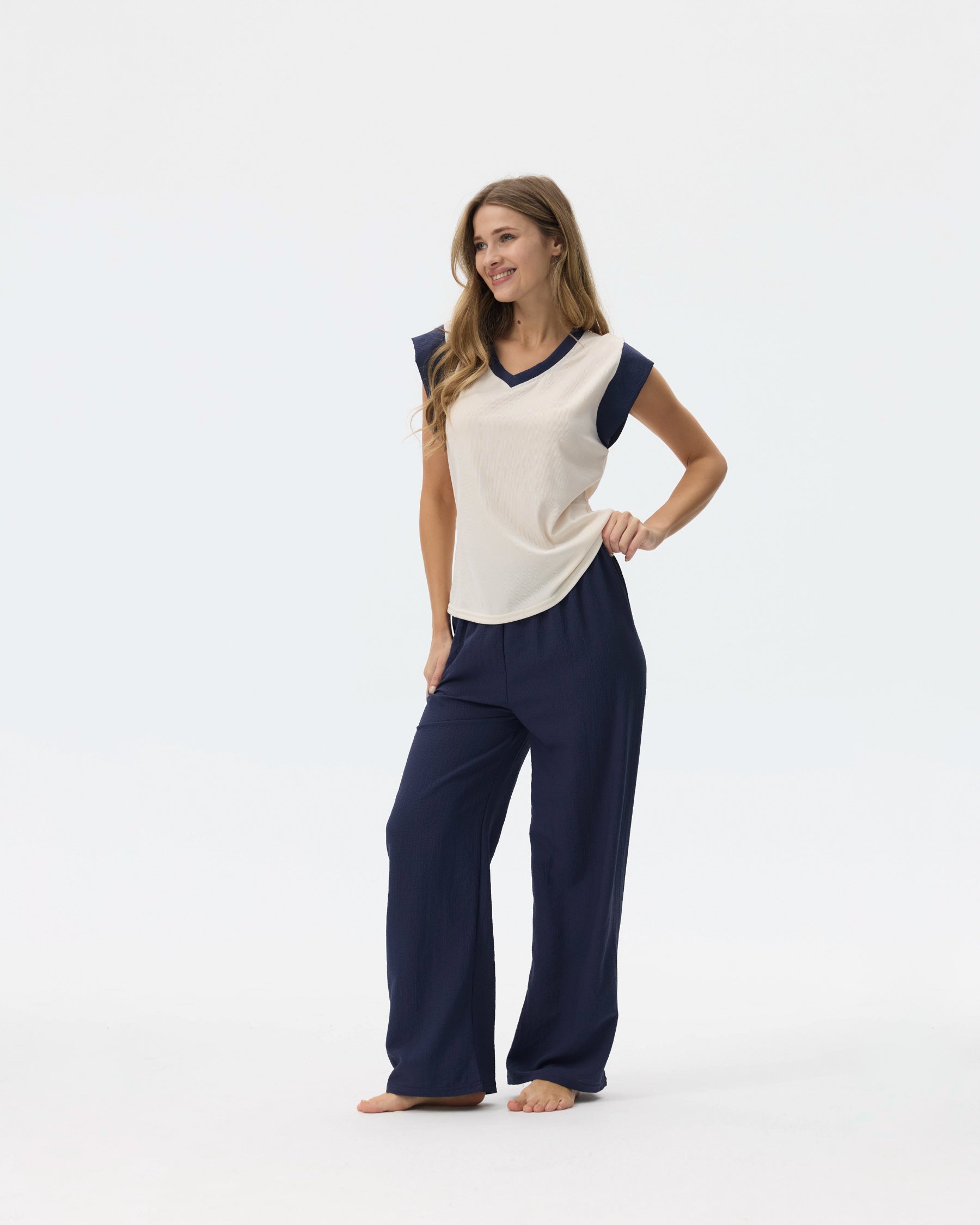 بيجامة نسائية - قطعتين (M-2XL)