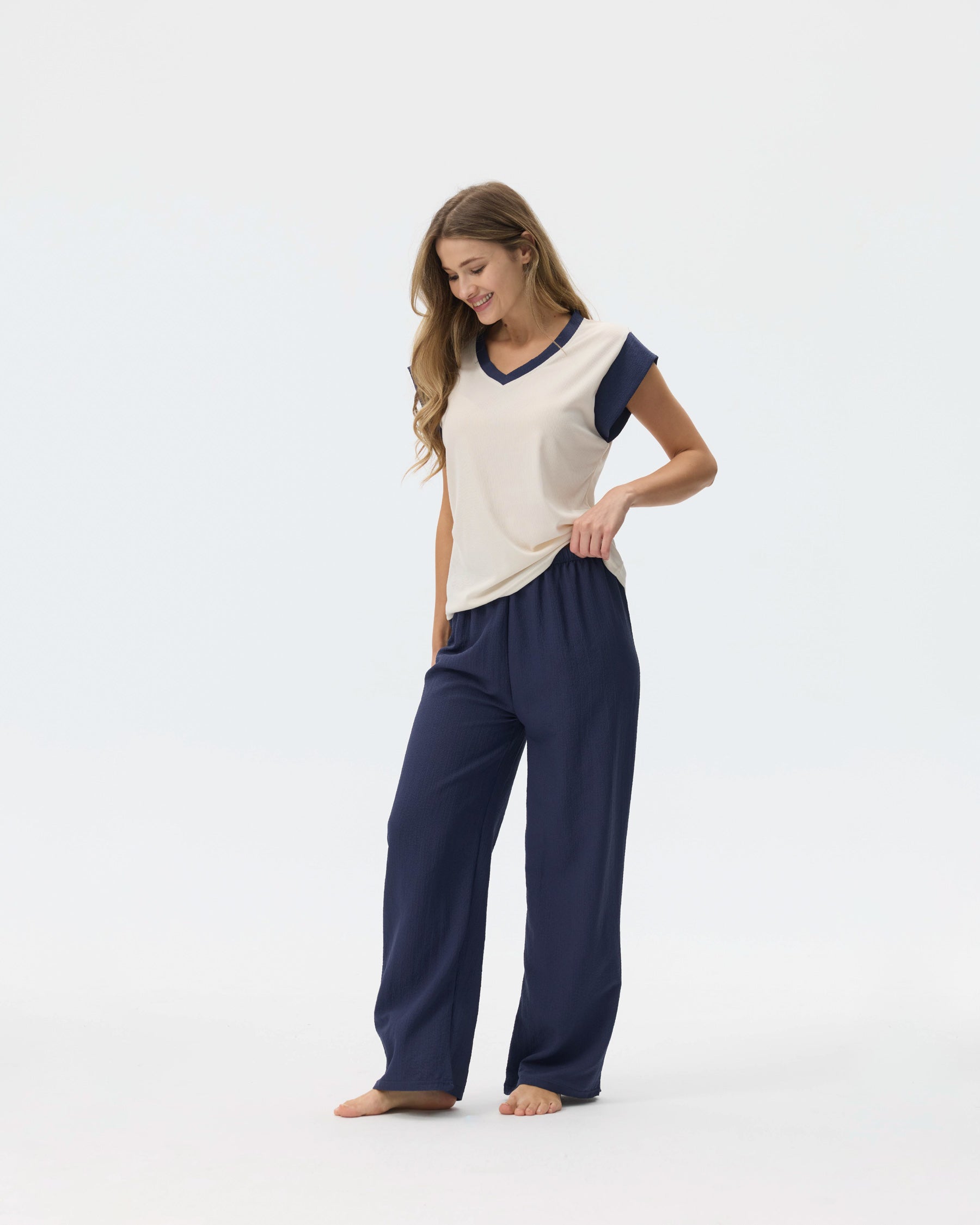 بيجامة نسائية - قطعتين (M-2XL)