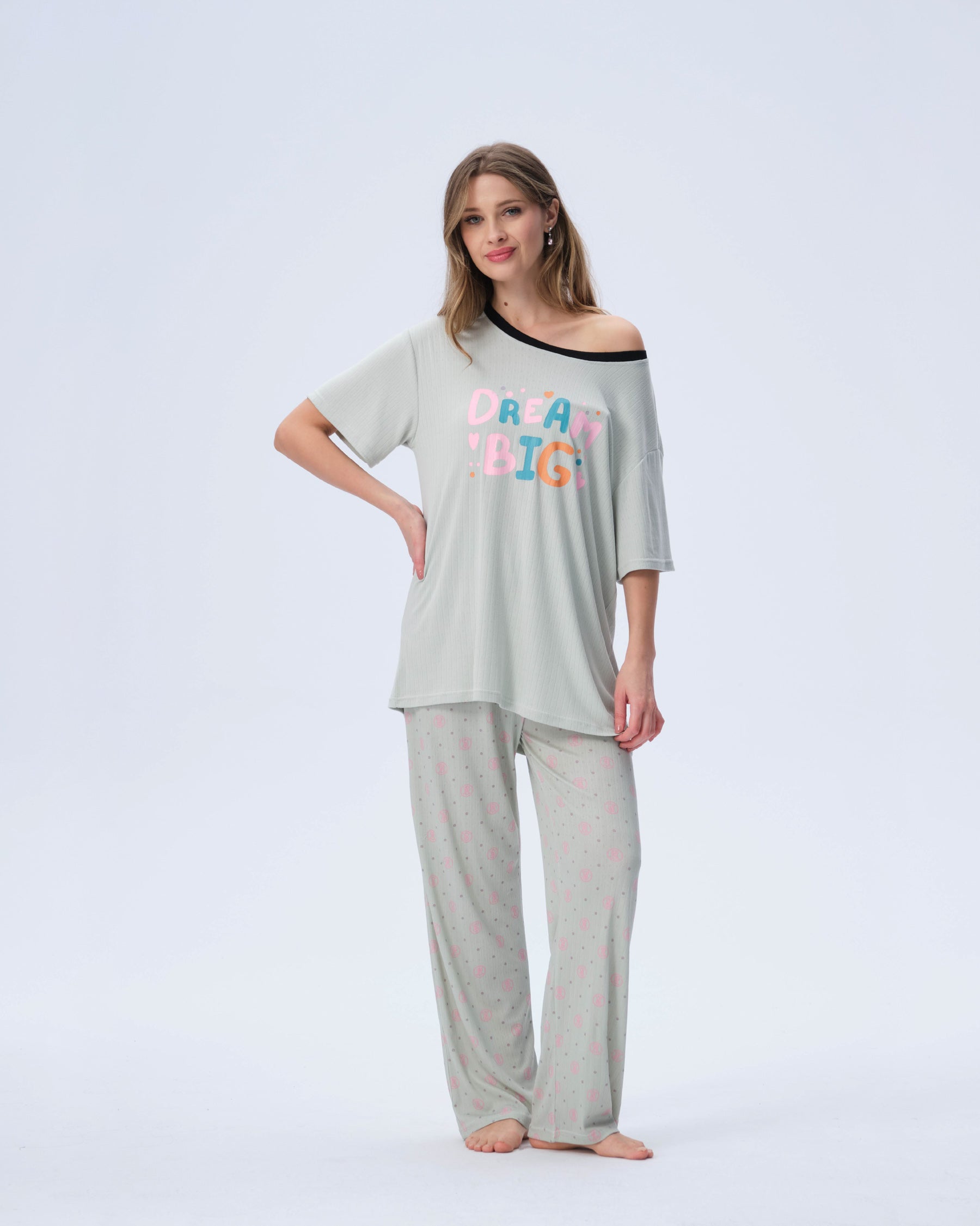 بيجامة نسائية - قطعتين (3XL-6XL)