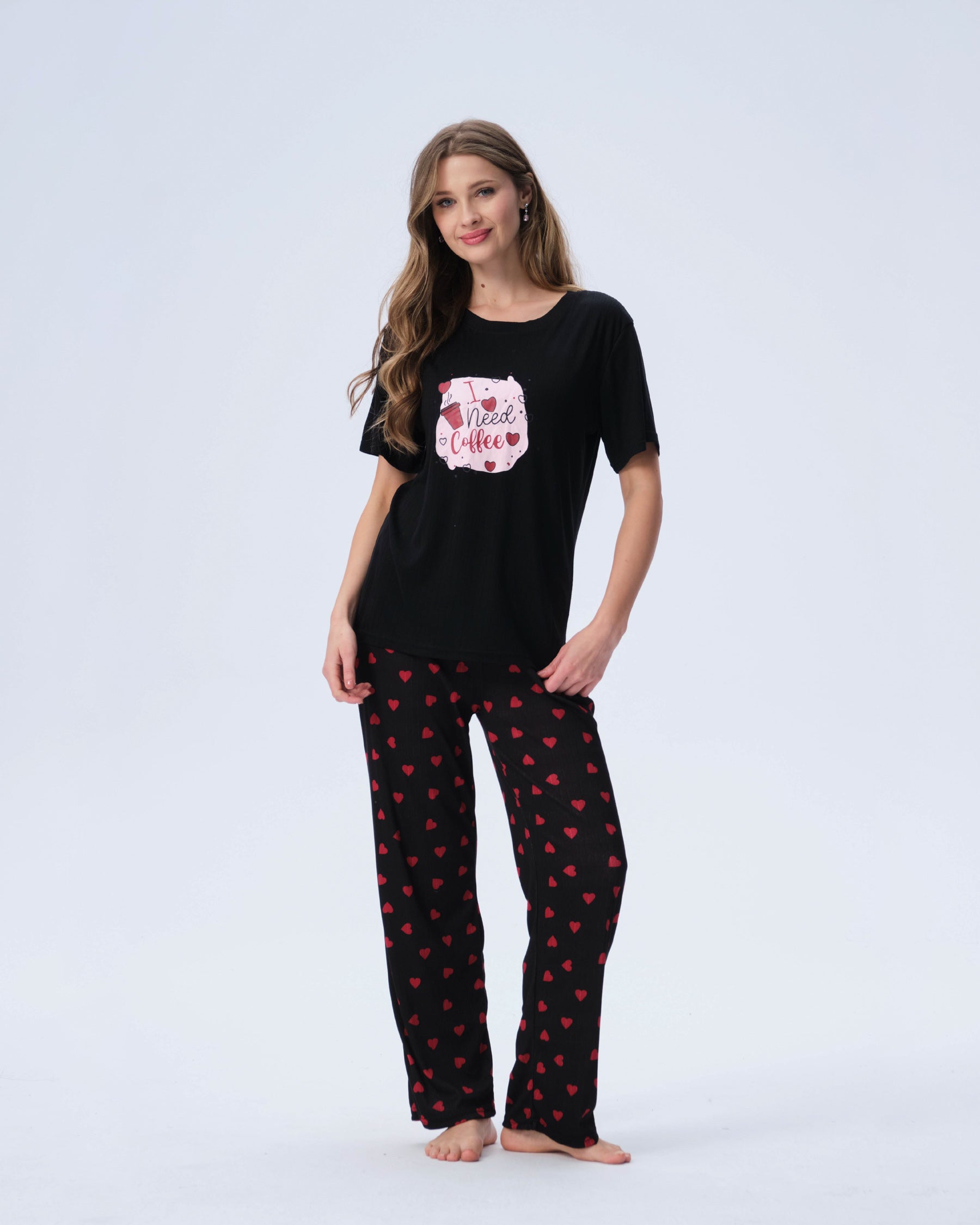 بيجامة نسائية - قطعتين (M-2XL)