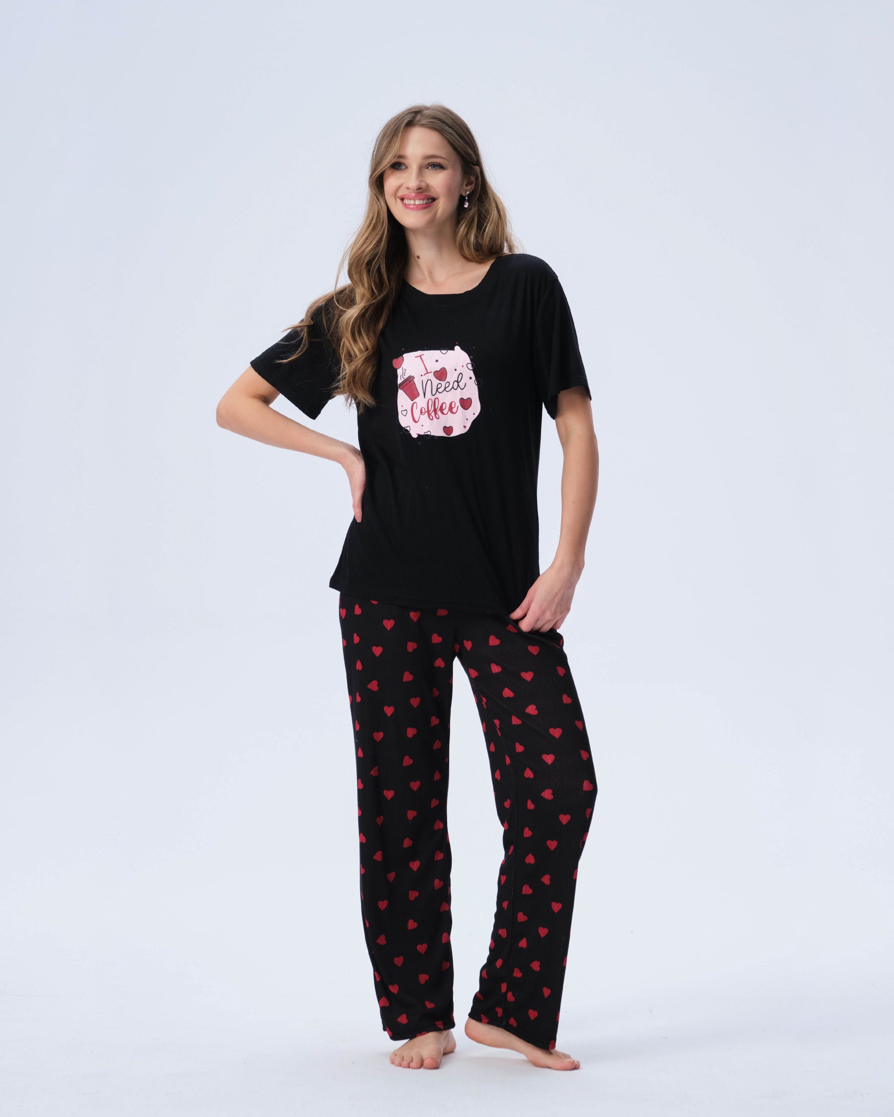 بيجامة نسائية - قطعتين (M-2XL)
