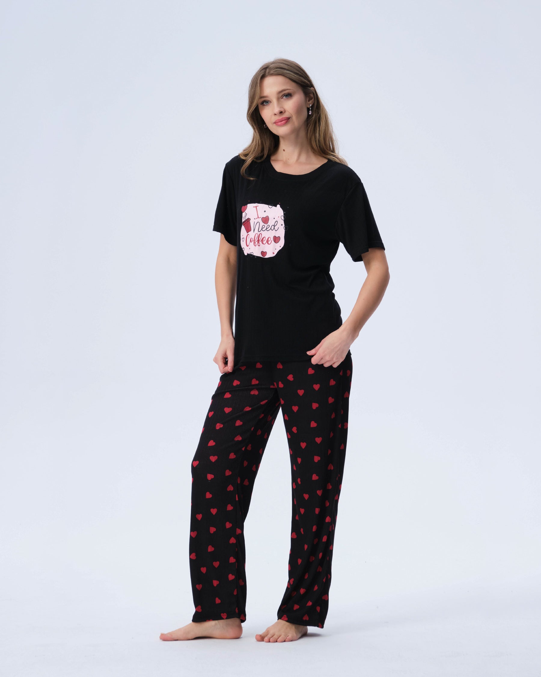 بيجامة نسائية - قطعتين (M-2XL)