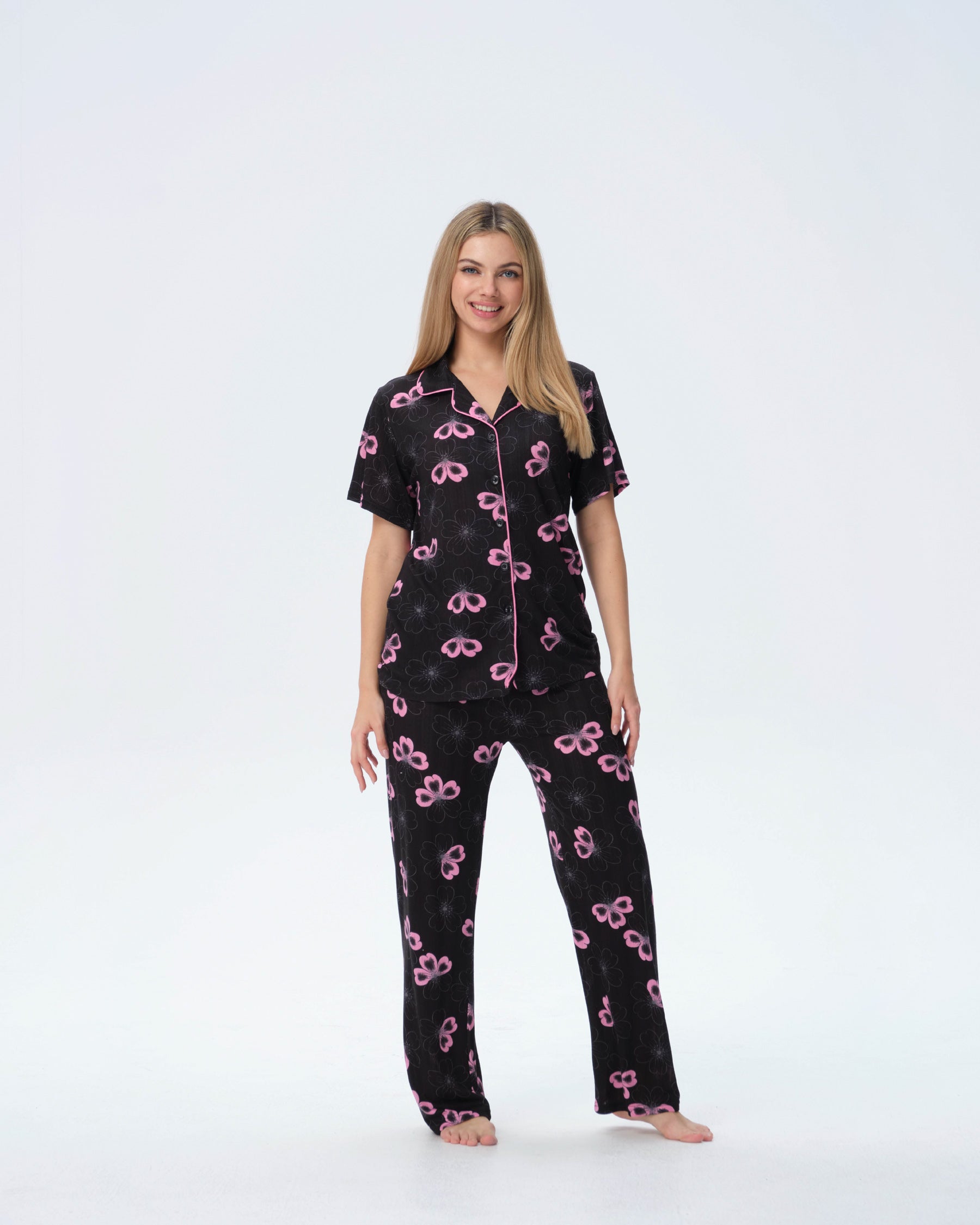 بيجامة نسائية - قطعتين (M-2XL)