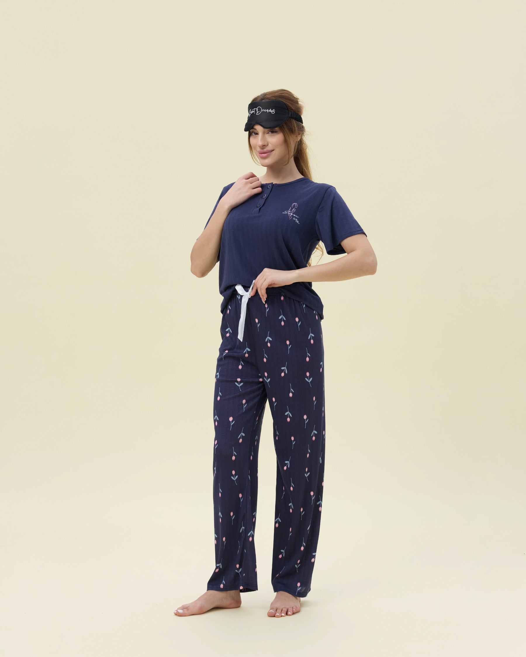 بيجامة نسائية - 3 قطع (3XL-6XL)