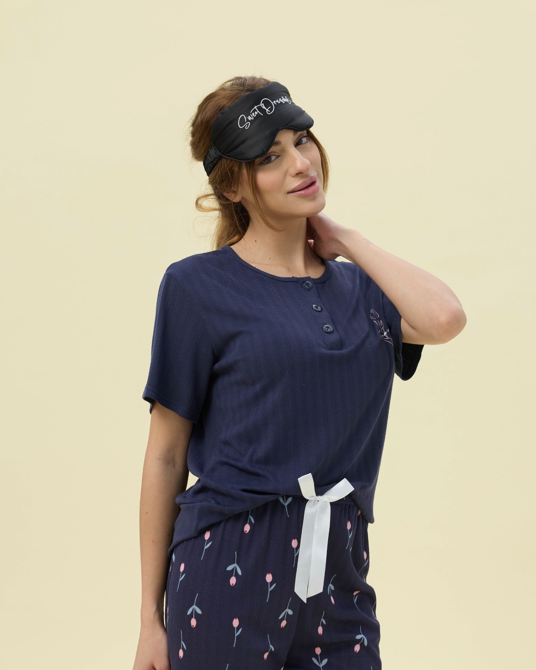 بيجامة نسائية - 3 قطع (M-2XL)
