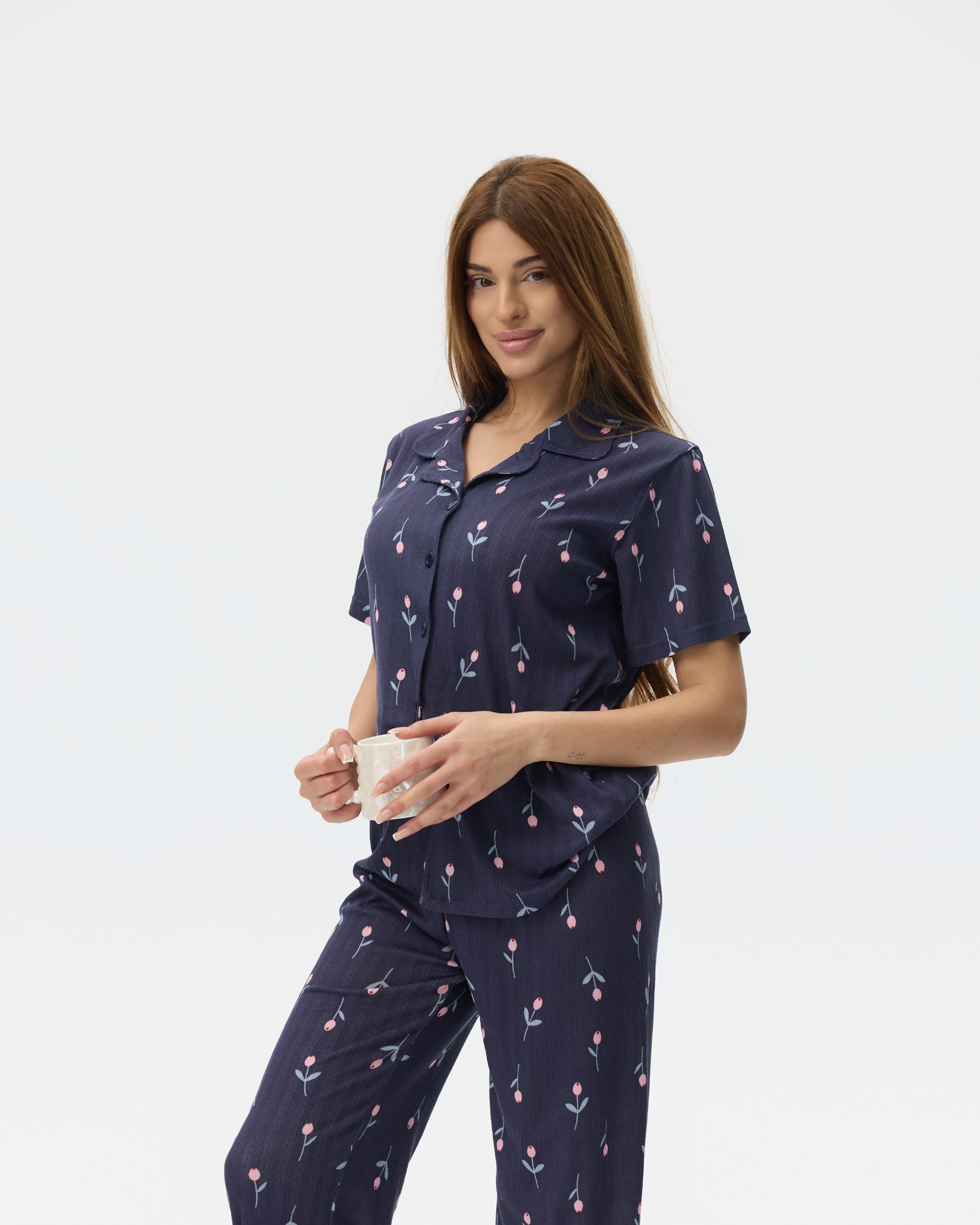 بيجامة نسائية - قطعتين (M-2XL)